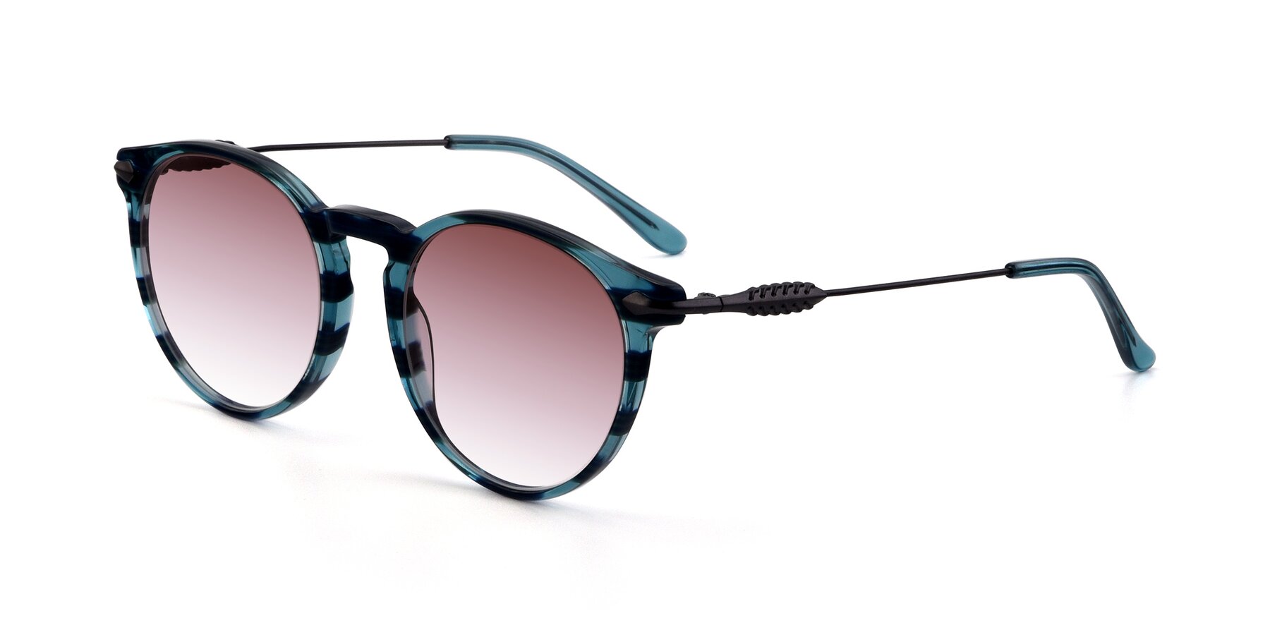 Angle of 17660 in Stripe Blue with Garnet Gradient Lenses