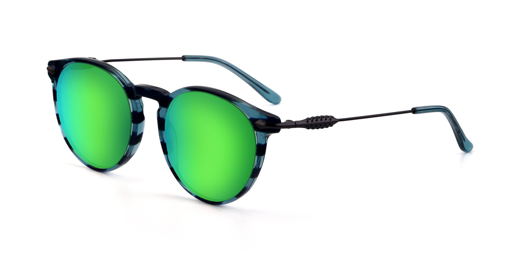 Angle of 17660 in Stripe Blue with Green Mirrored Lenses