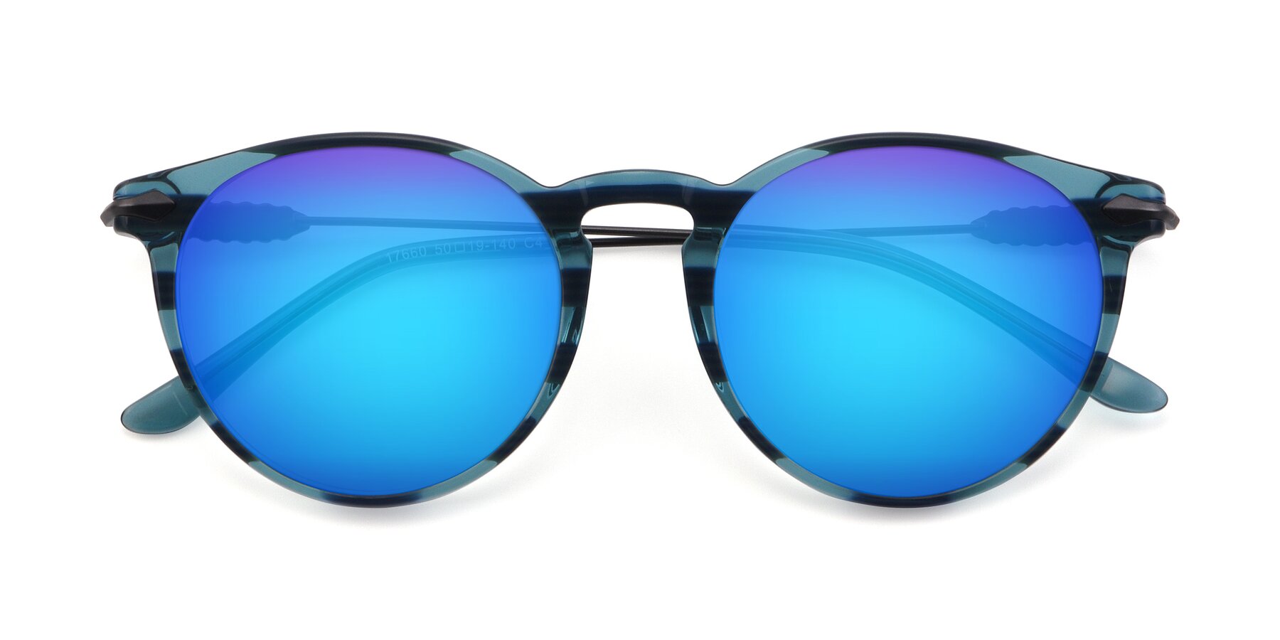 Folded Front of 17660 in Stripe Blue with Blue Mirrored Lenses