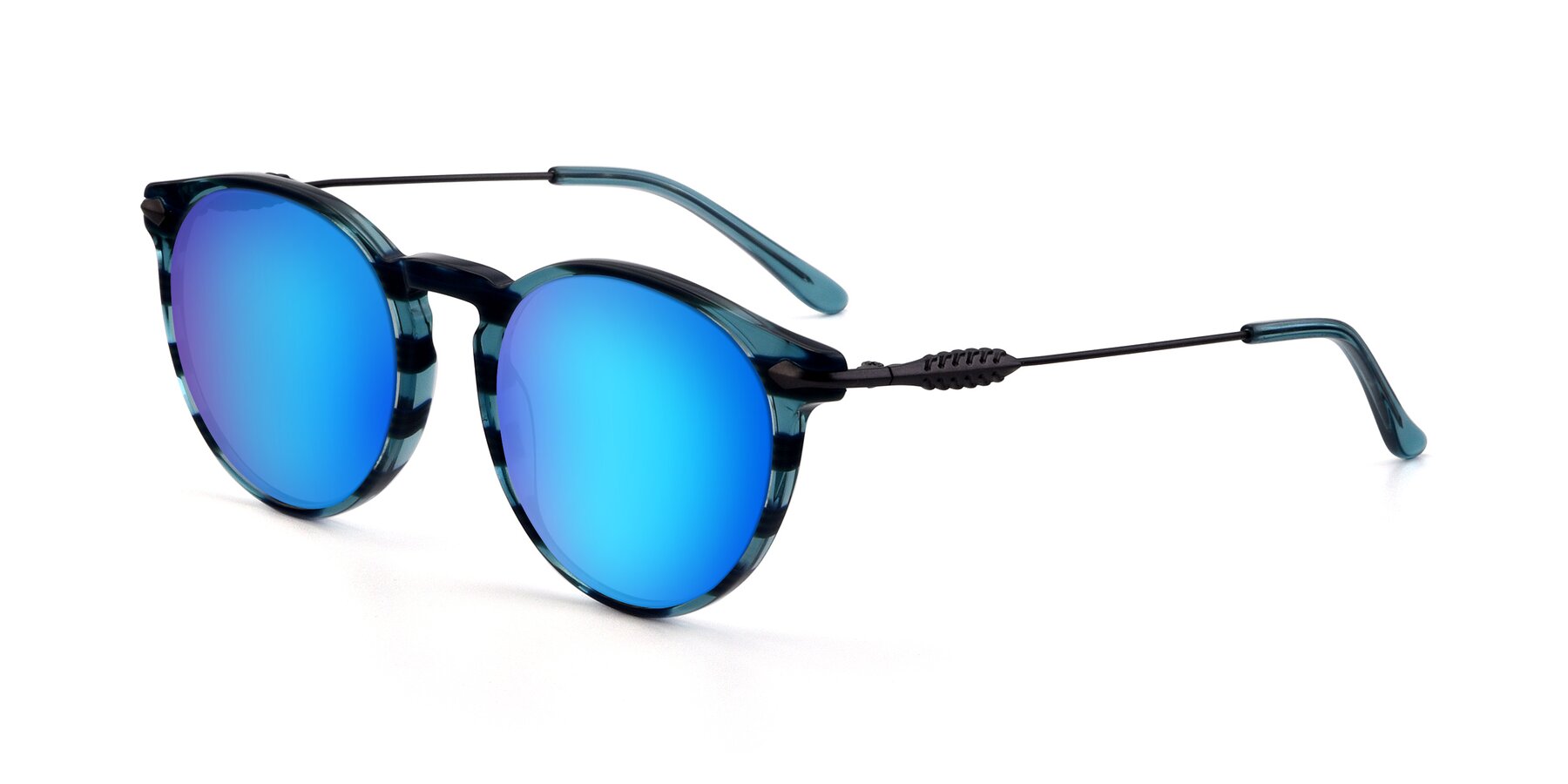 Angle of 17660 in Stripe Blue with Blue Mirrored Lenses