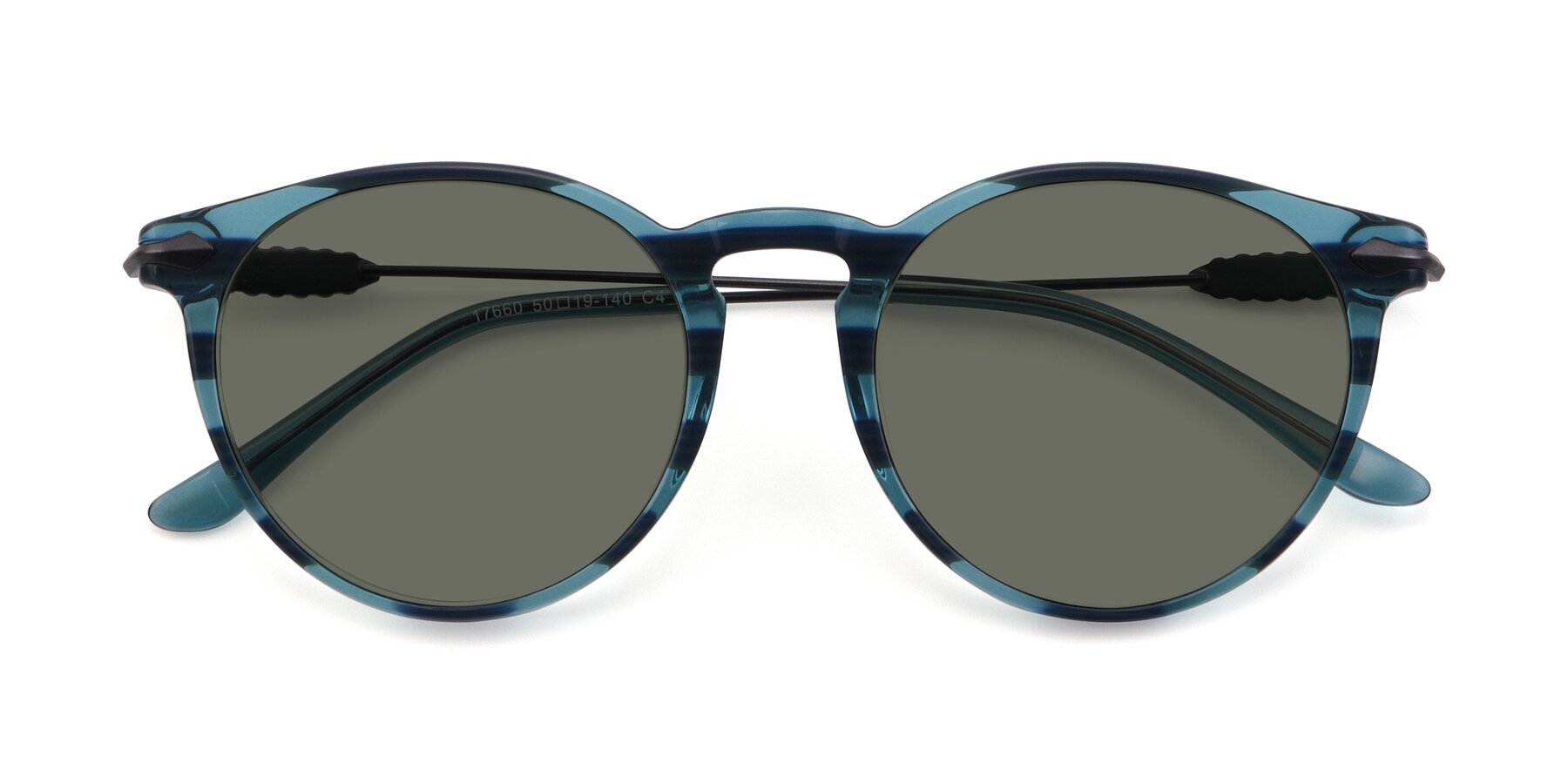 Folded Front of 17660 in Stripe Blue with Gray Polarized Lenses