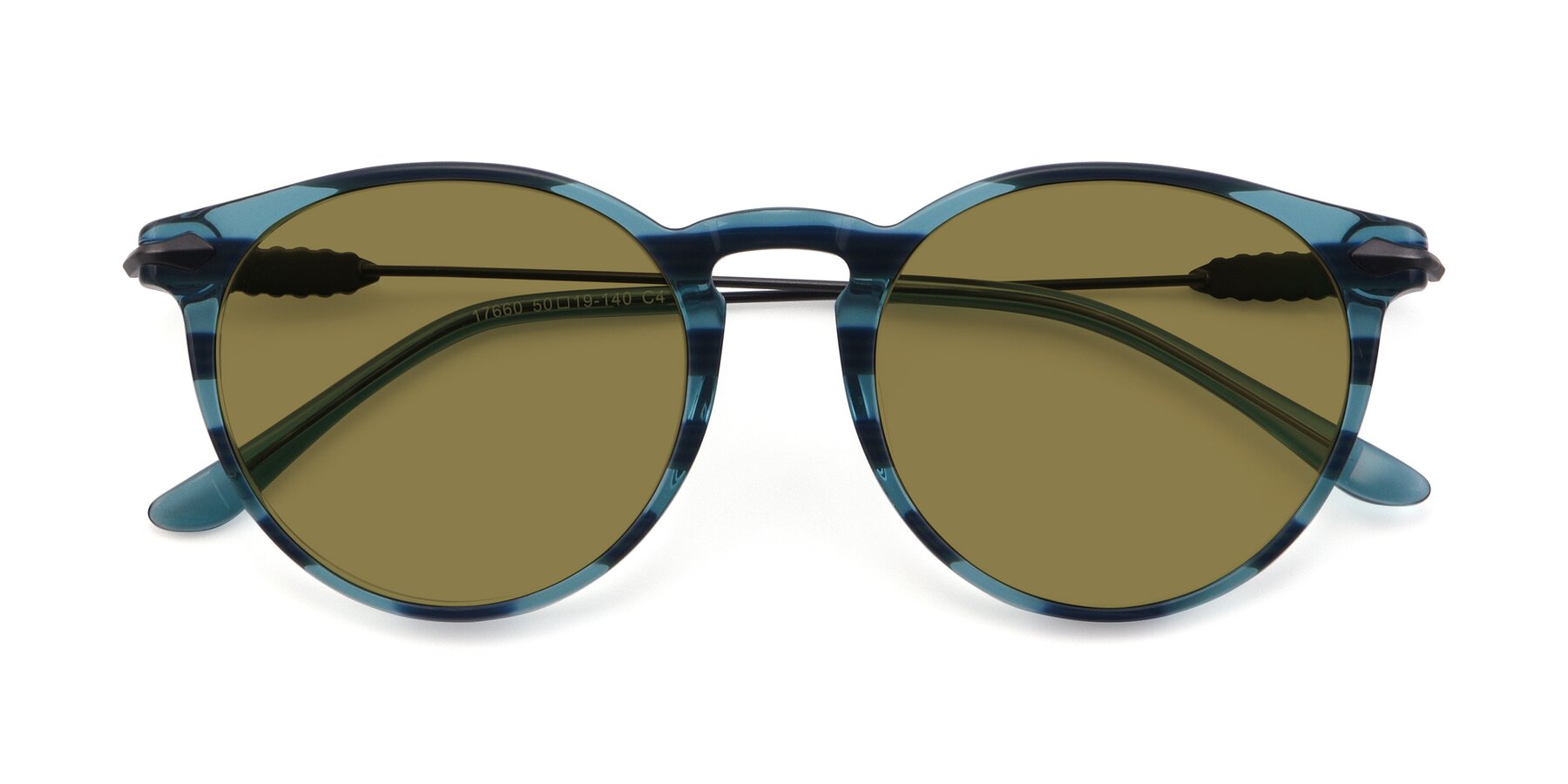 Folded Front of 17660 in Stripe Blue with Brown Polarized Lenses