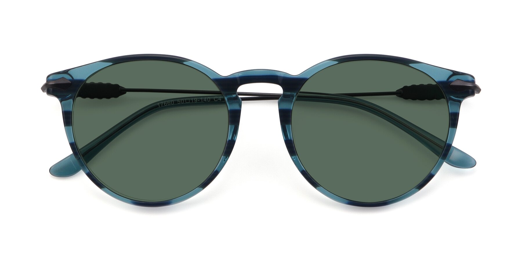 Folded Front of 17660 in Stripe Blue with Green Polarized Lenses