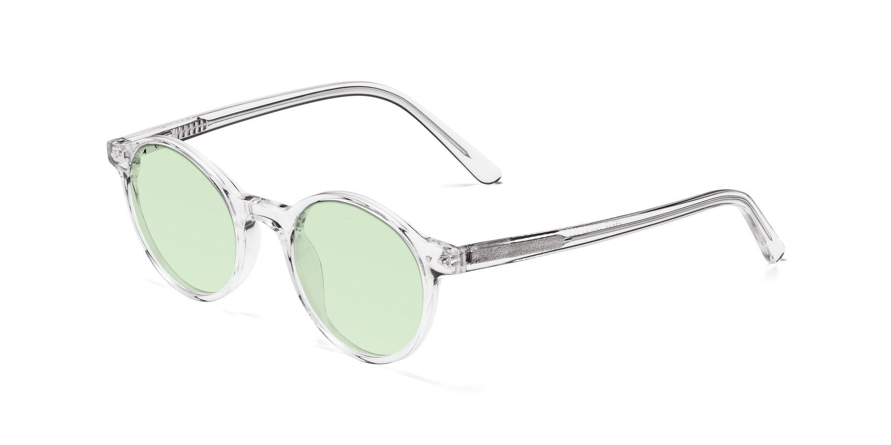 Angle of Jardi in Clear with Light Green Tinted Lenses