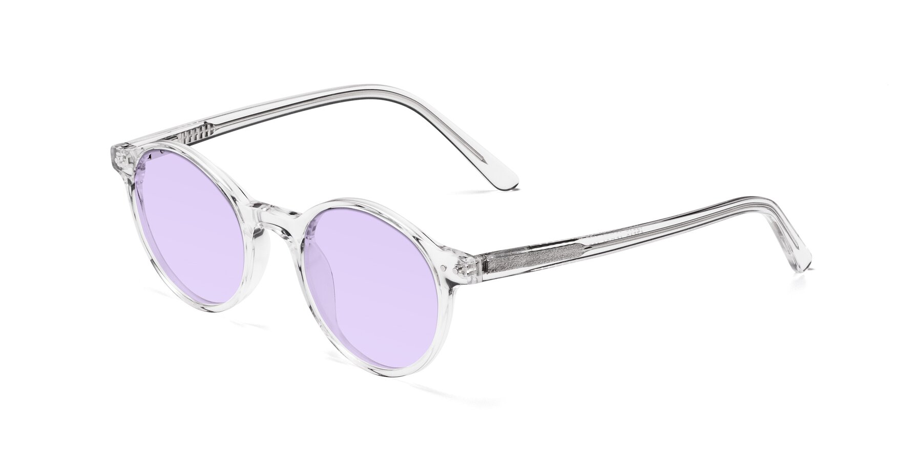 Angle of Jardi in Clear with Light Purple Tinted Lenses