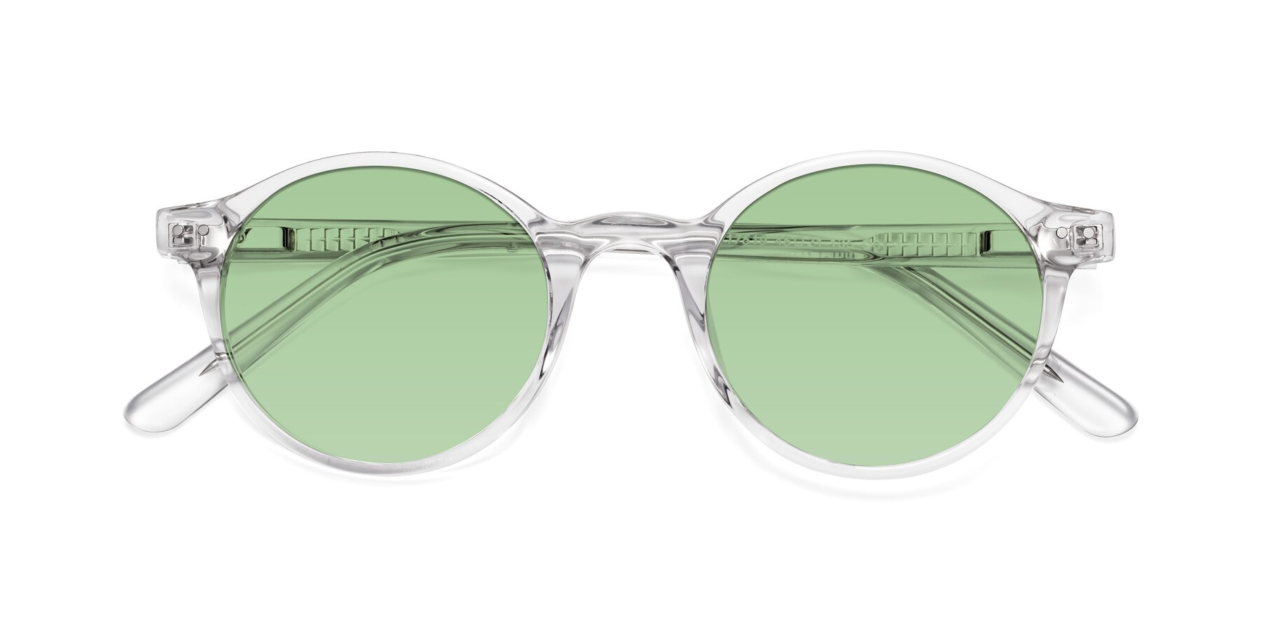 Folded Front of Jardi in Clear with Medium Green Tinted Lenses