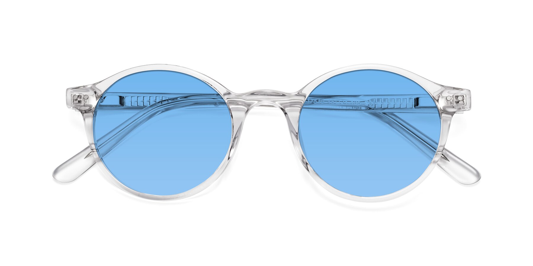 Folded Front of Jardi in Clear with Medium Blue Tinted Lenses
