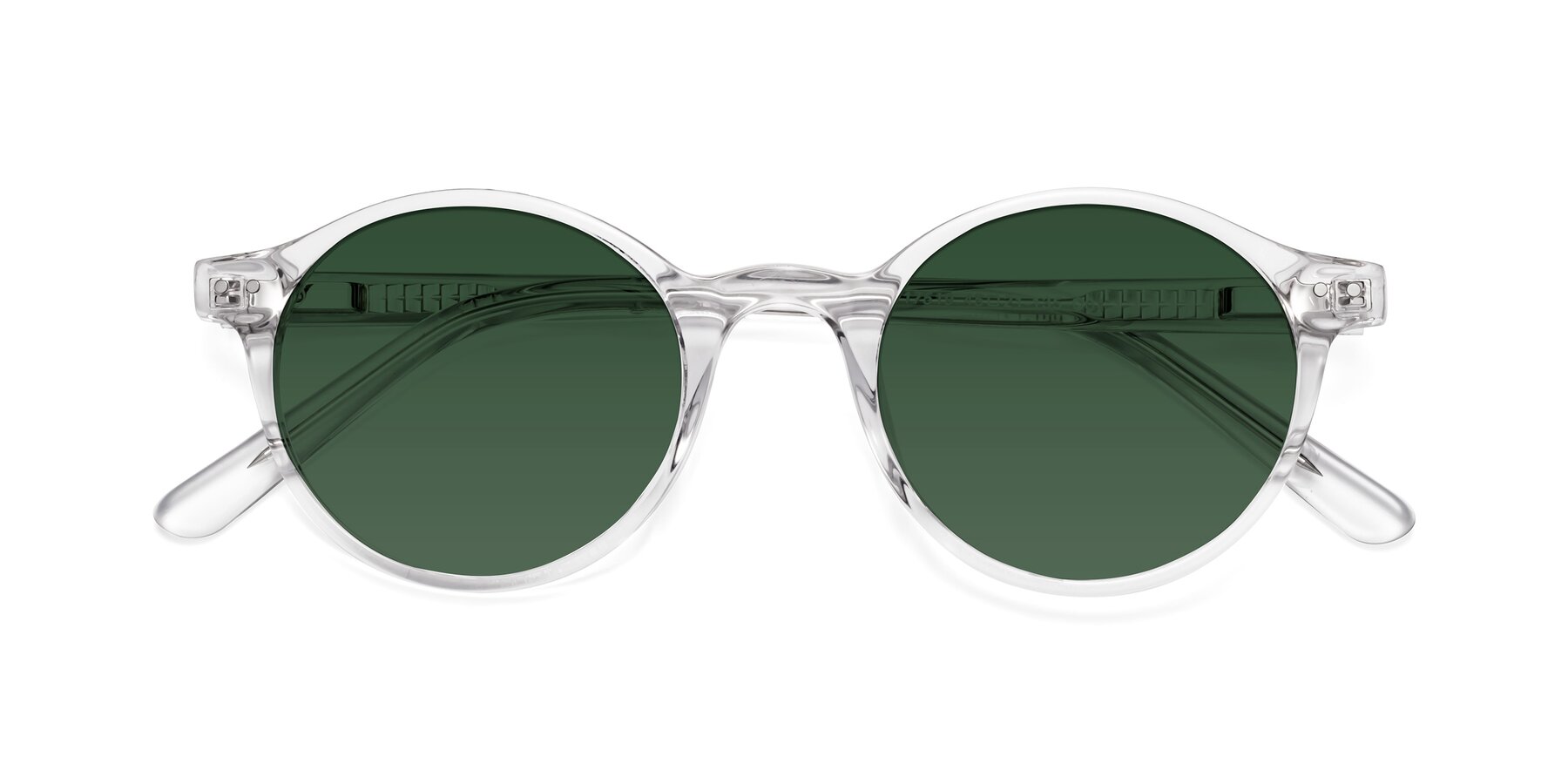 Folded Front of Jardi in Clear with Green Tinted Lenses