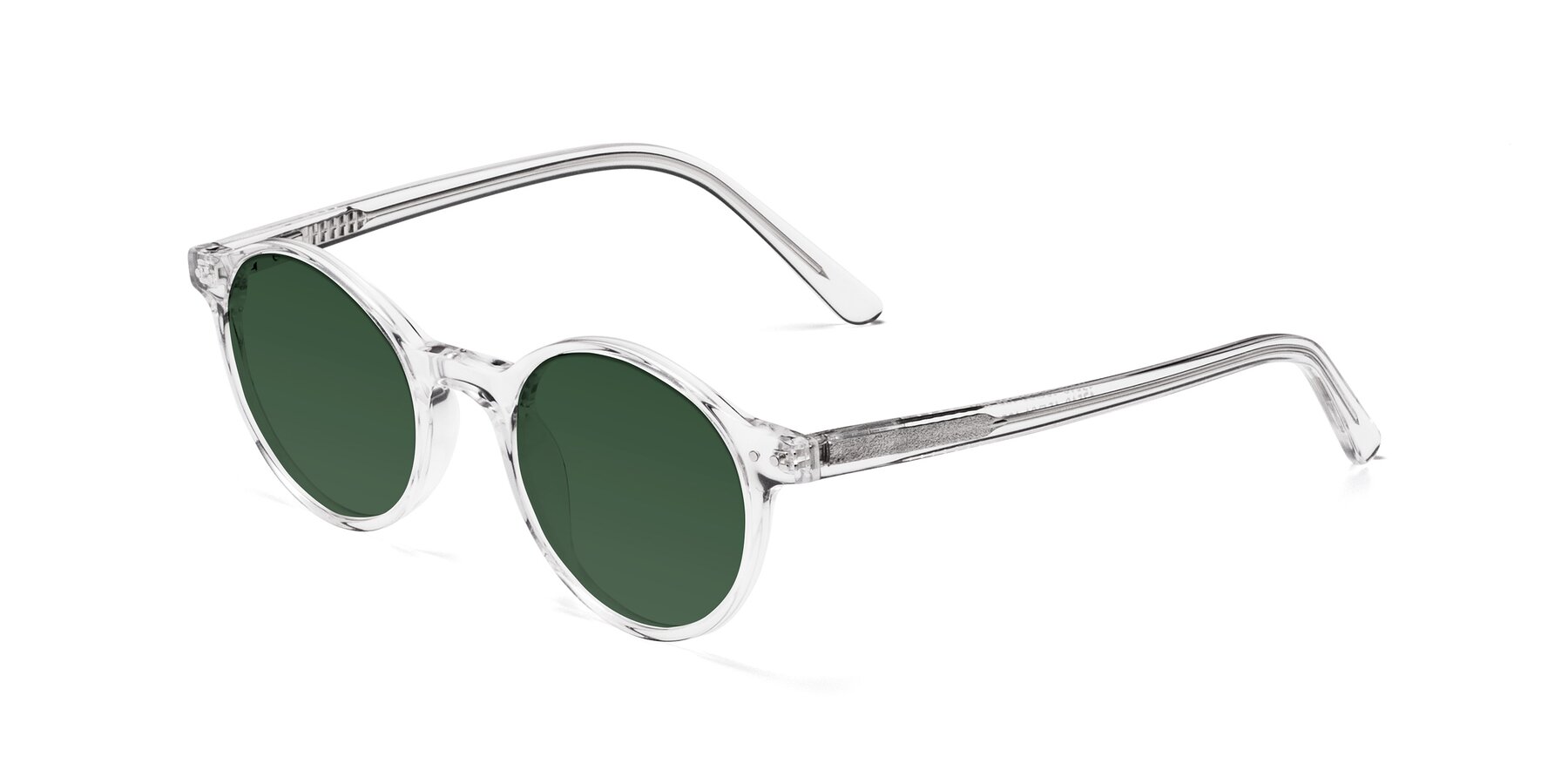 Angle of Jardi in Clear with Green Tinted Lenses