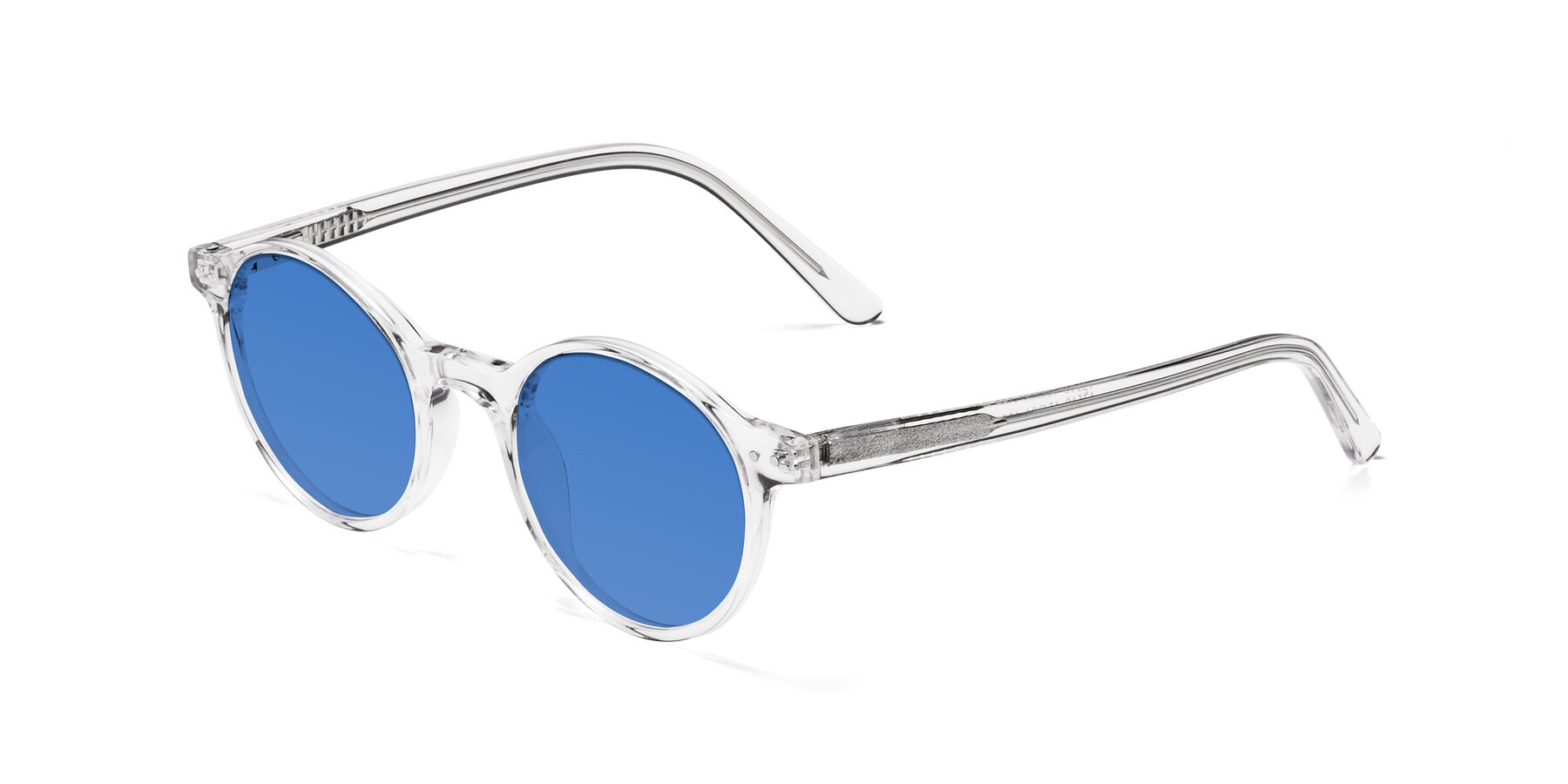 Angle of Jardi in Clear with Blue Tinted Lenses