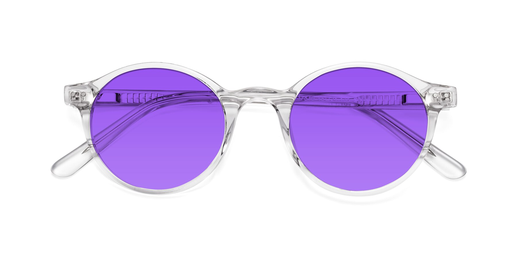 Folded Front of Jardi in Clear with Purple Tinted Lenses