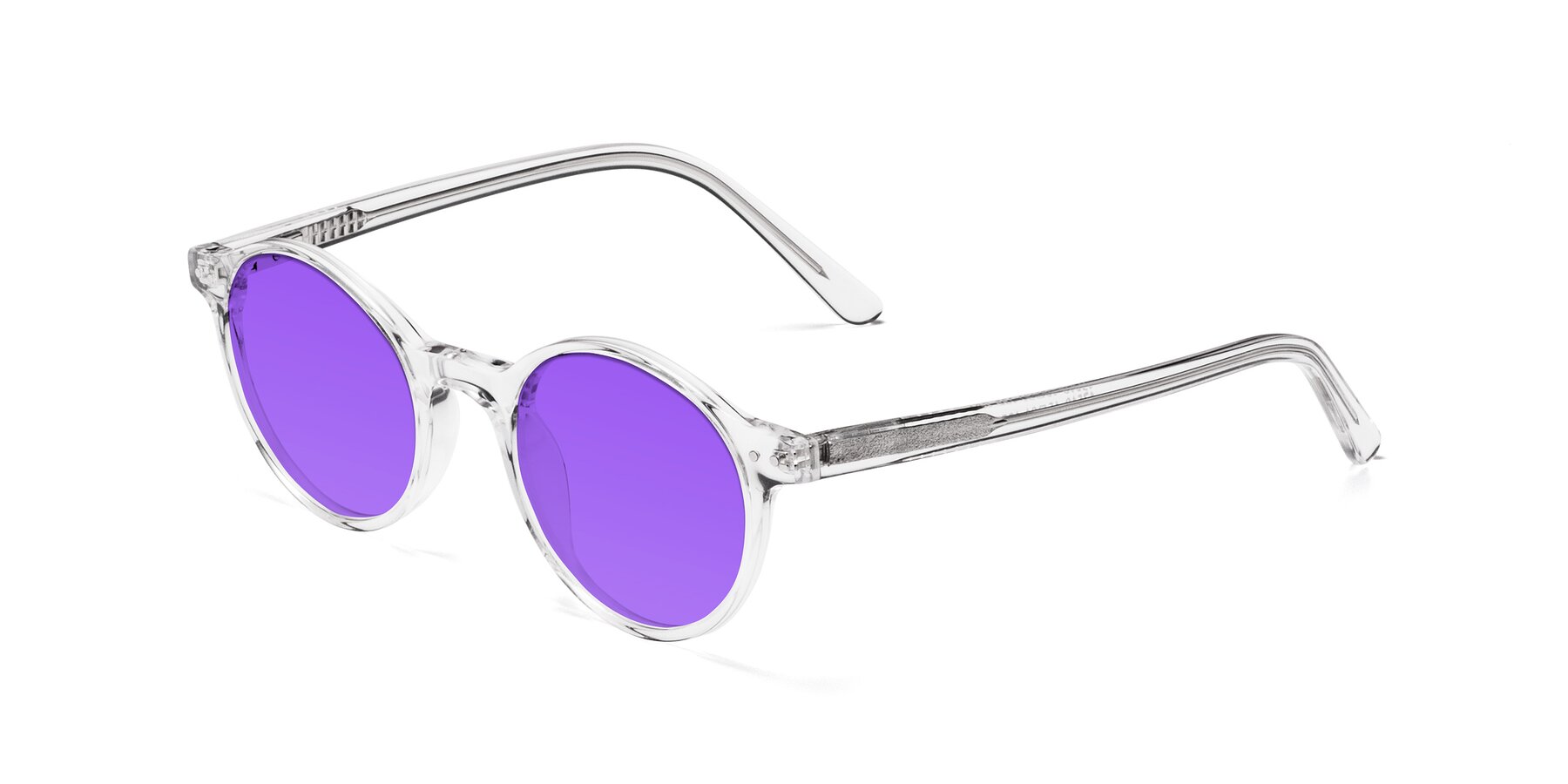 Angle of Jardi in Clear with Purple Tinted Lenses