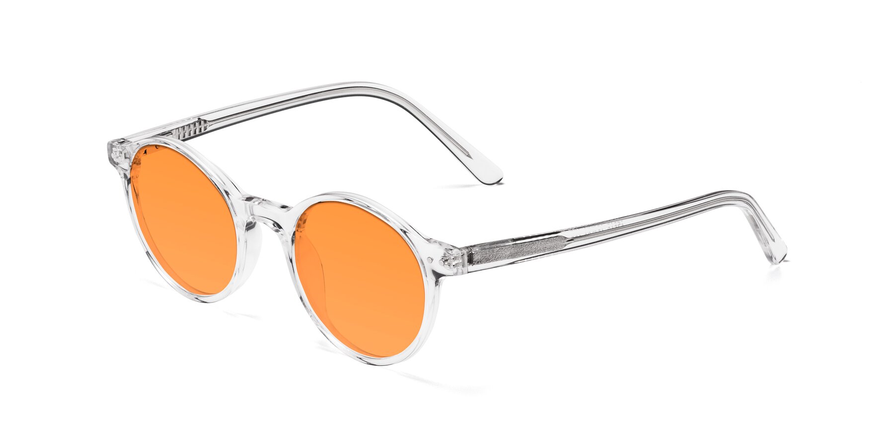Angle of Jardi in Clear with Orange Tinted Lenses
