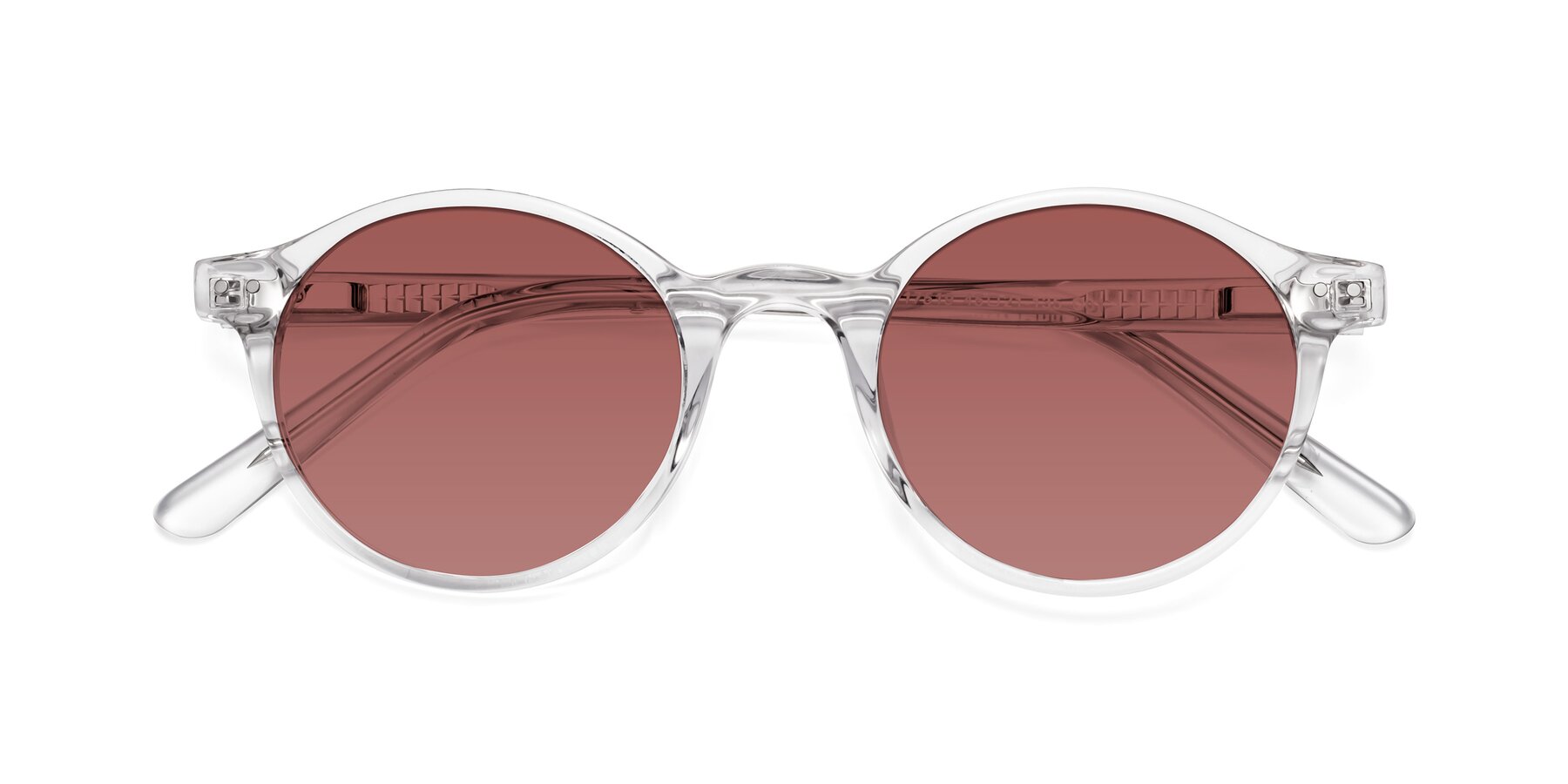 Folded Front of Jardi in Clear with Garnet Tinted Lenses