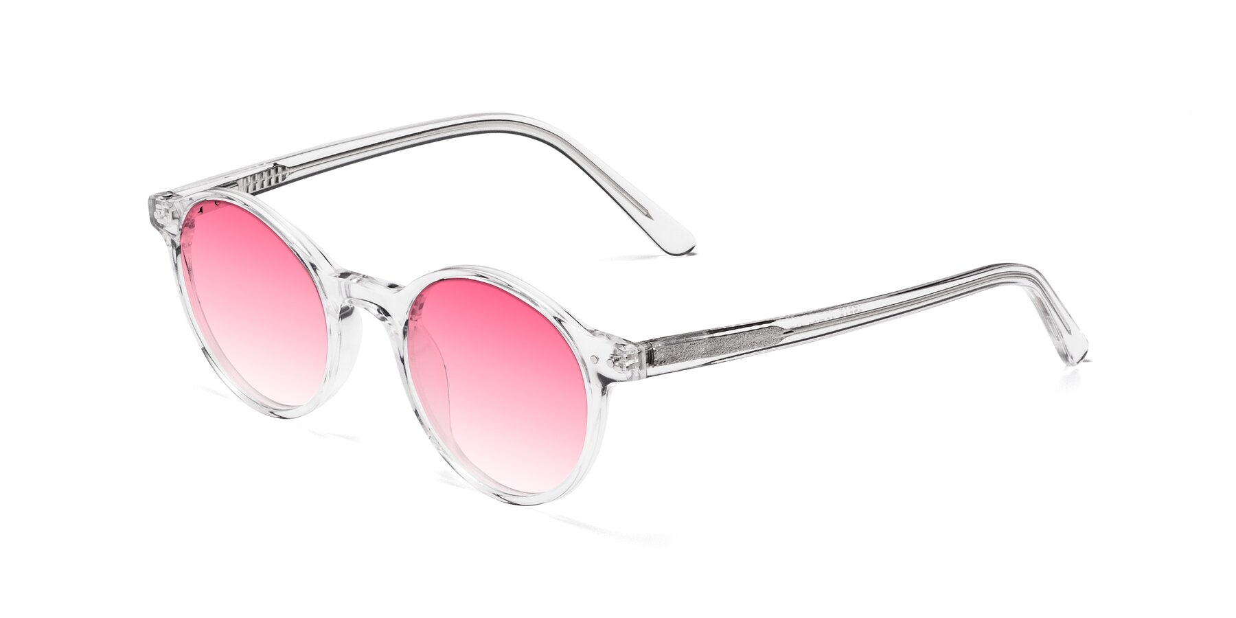 Angle of Jardi in Clear with Pink Gradient Lenses