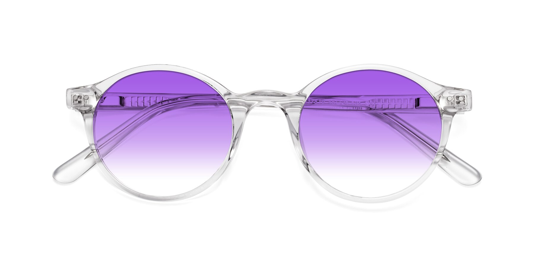 Folded Front of Jardi in Clear with Purple Gradient Lenses