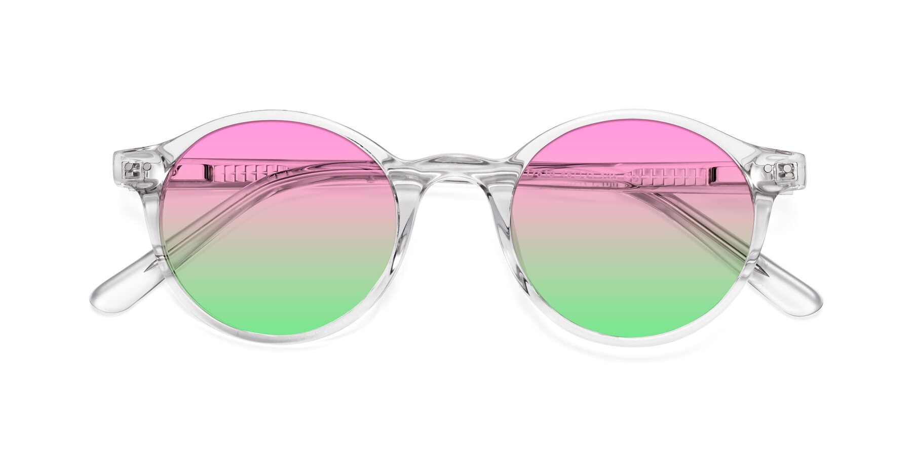Folded Front of Jardi in Clear with Pink / Green Gradient Lenses