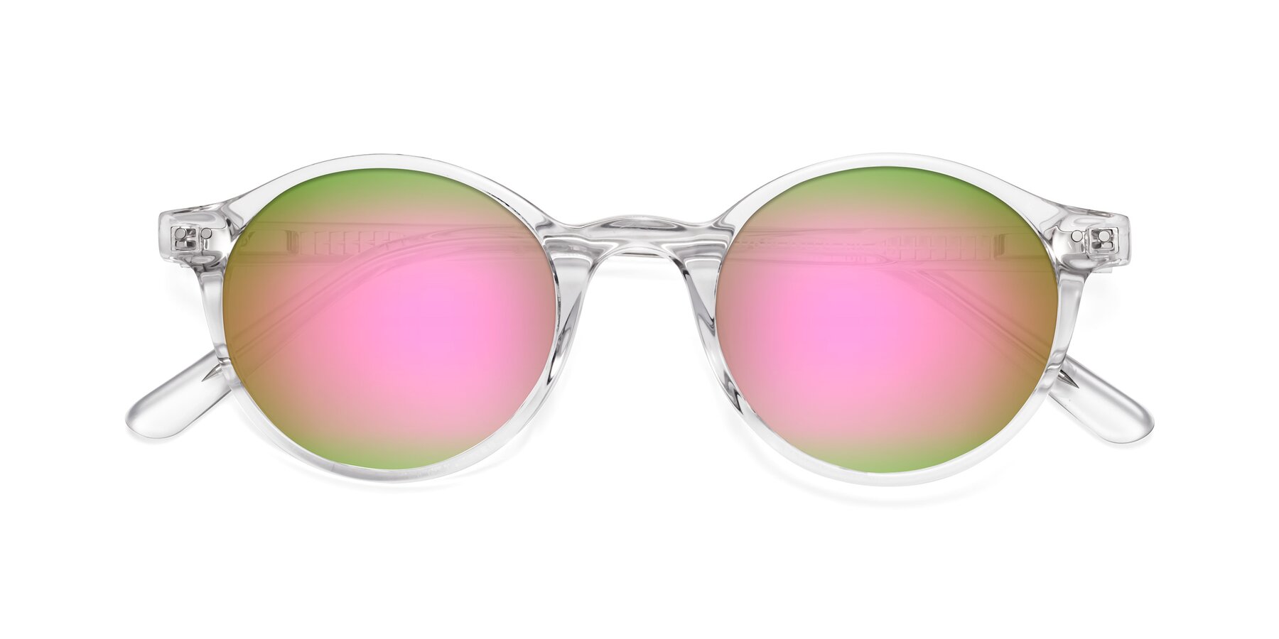 Folded Front of Jardi in Clear with Pink Mirrored Lenses
