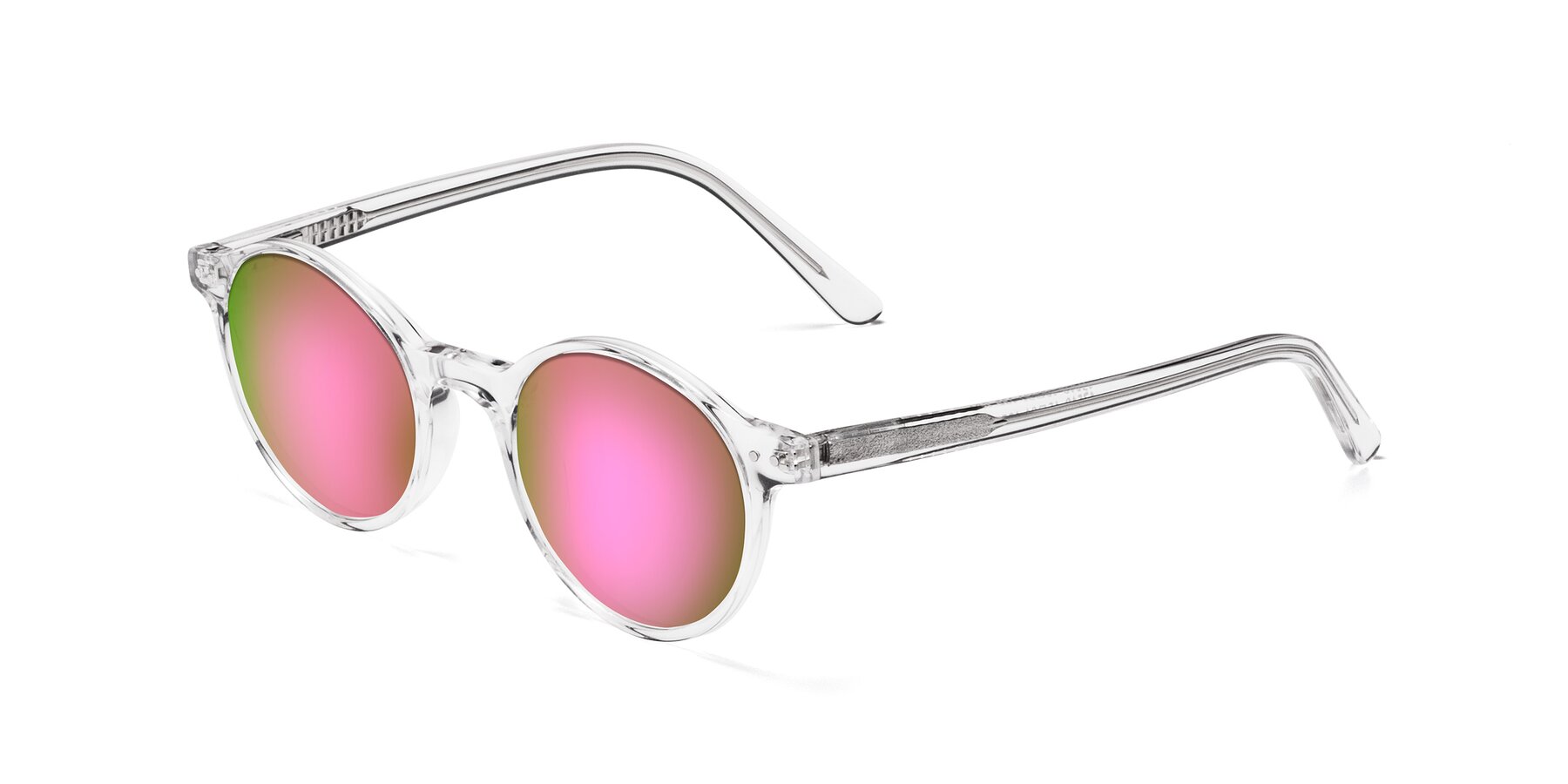 Angle of Jardi in Clear with Pink Mirrored Lenses