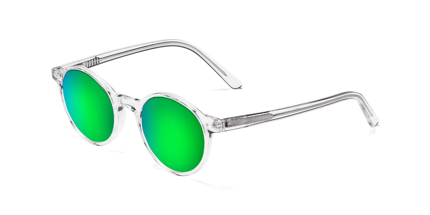 Angle of Jardi in Clear with Green Mirrored Lenses