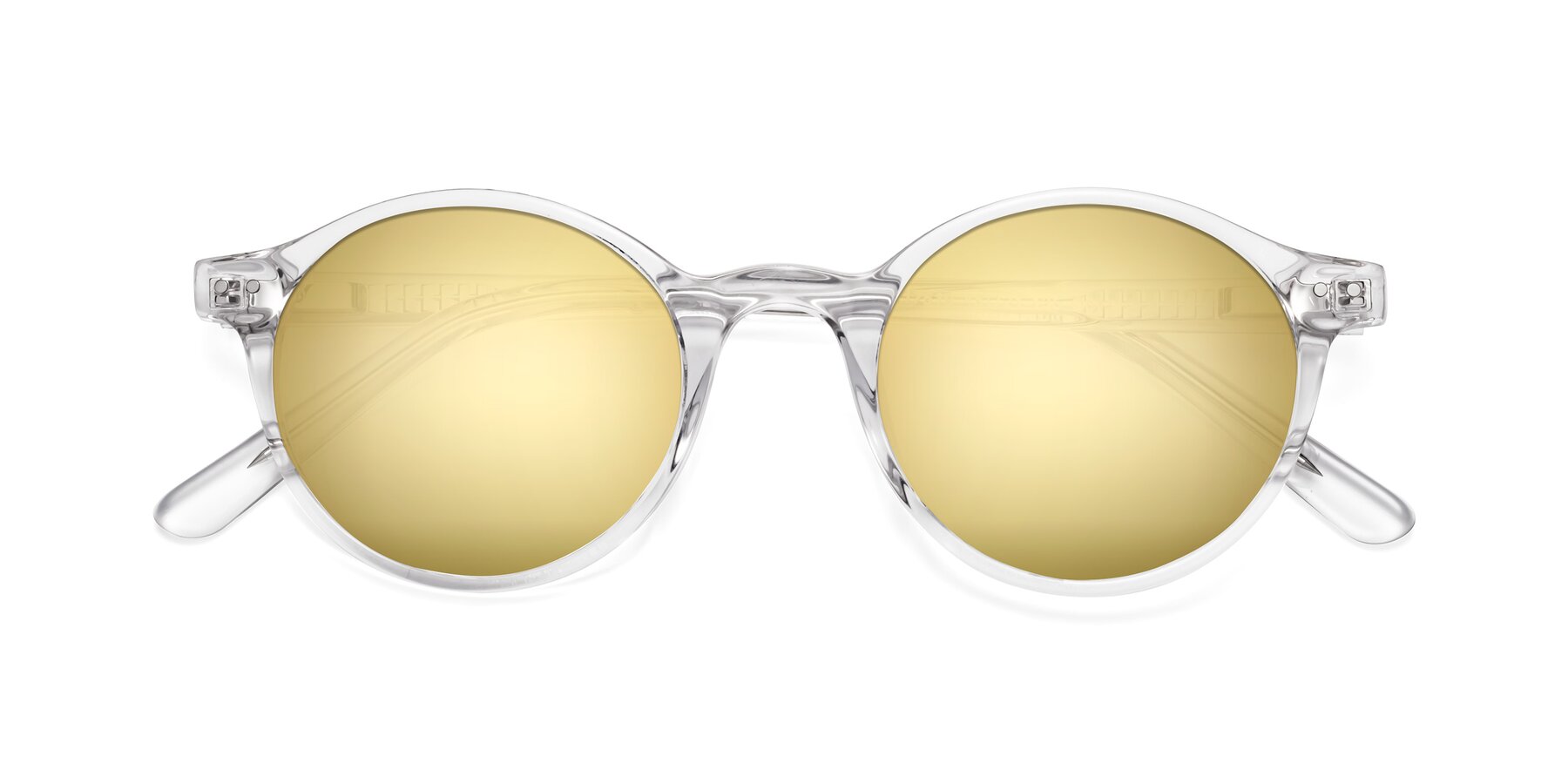 Folded Front of Jardi in Clear with Gold Mirrored Lenses