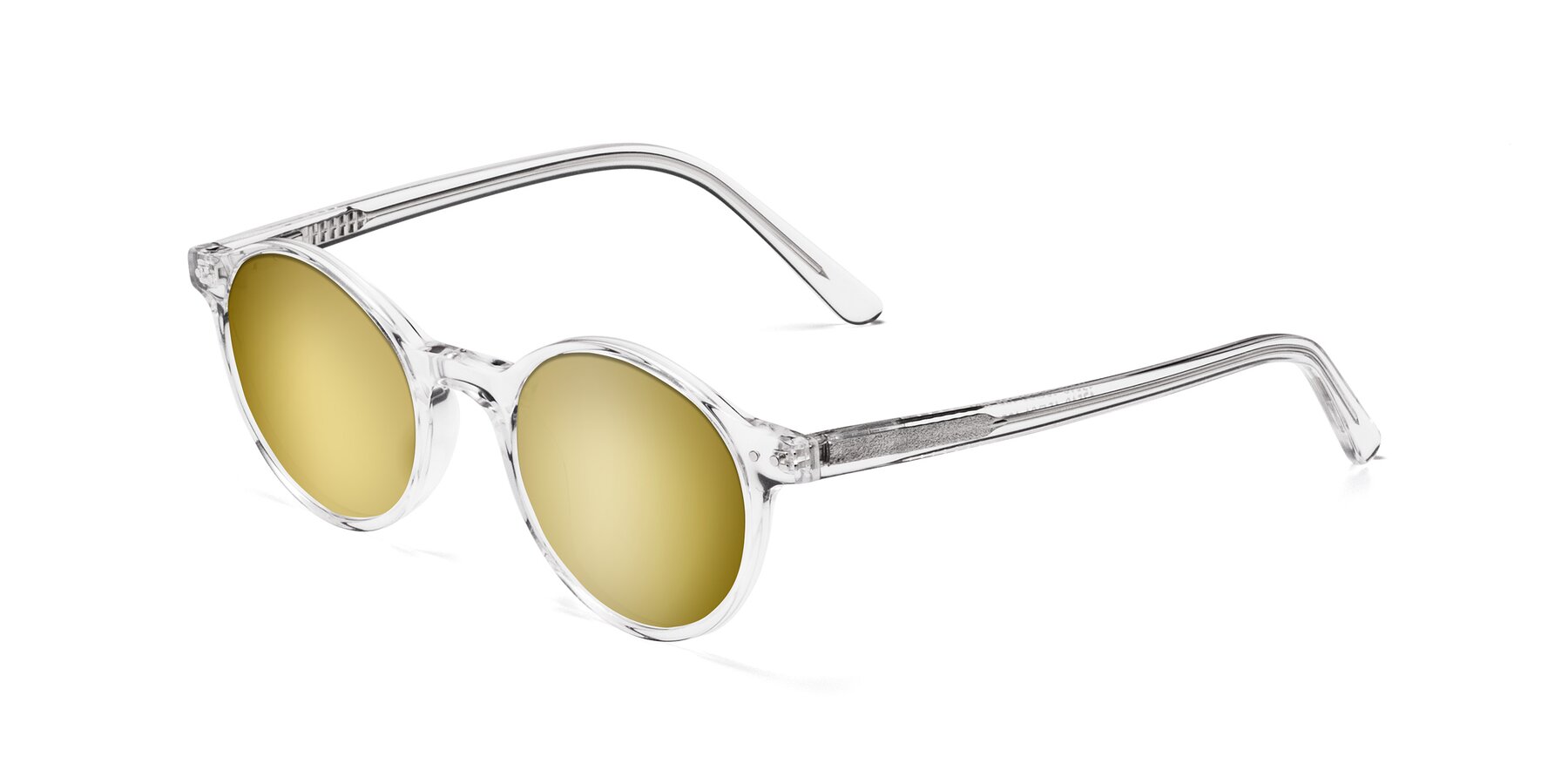 Angle of Jardi in Clear with Gold Mirrored Lenses