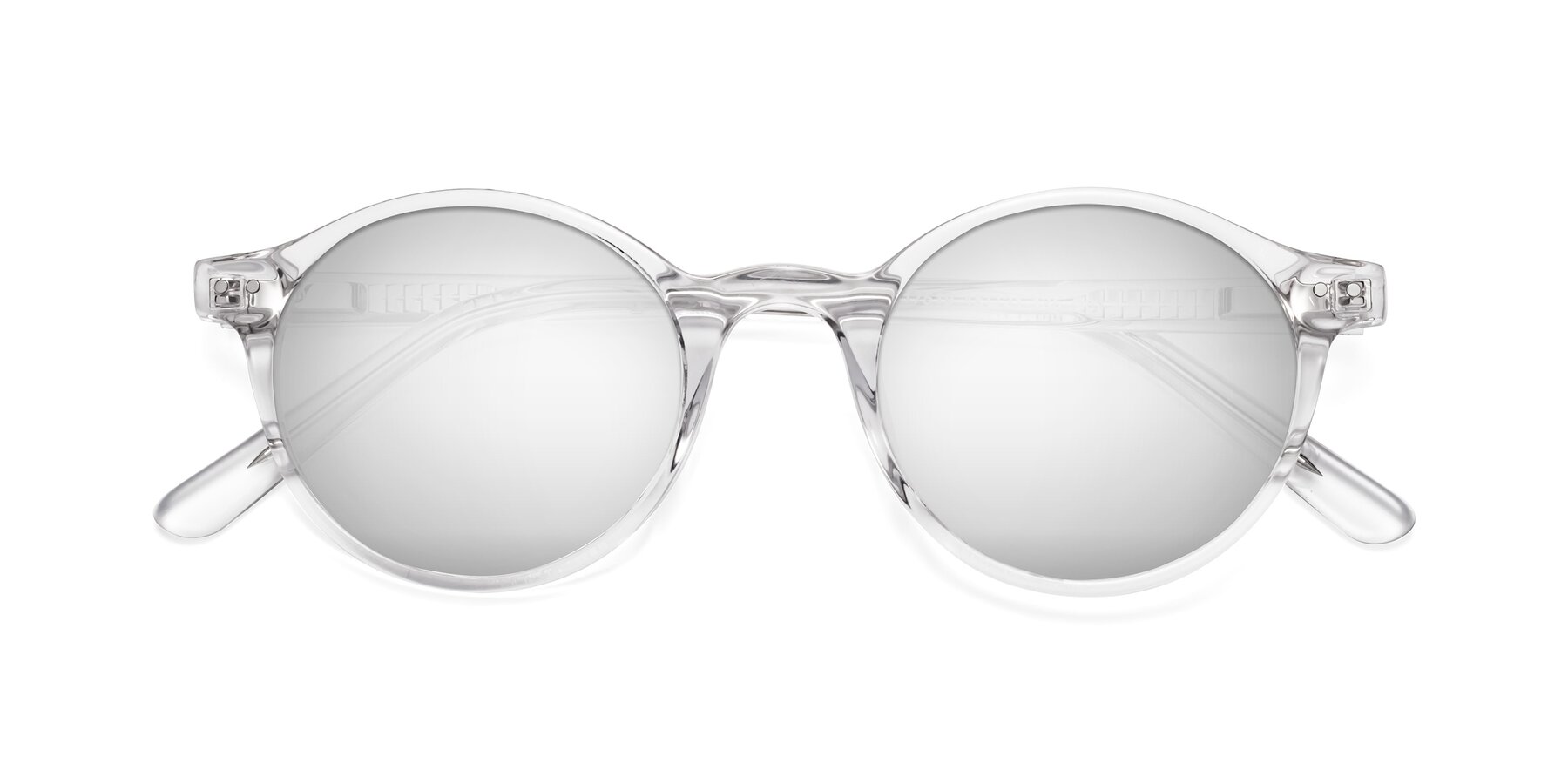 Folded Front of Jardi in Clear with Silver Mirrored Lenses