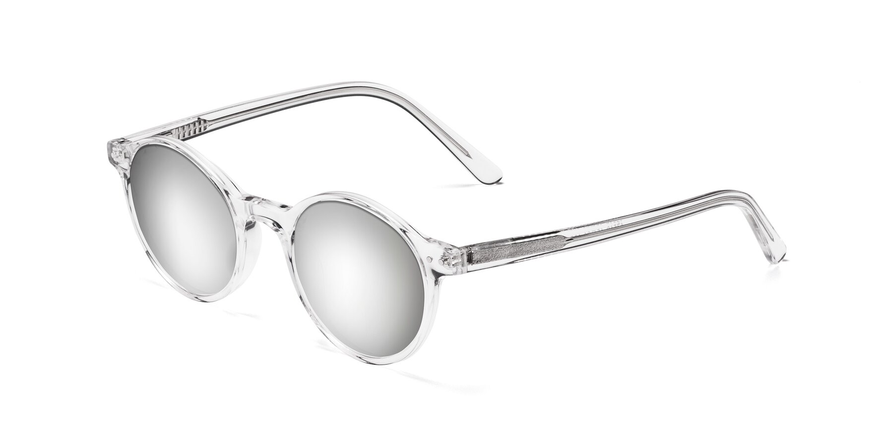 Angle of Jardi in Clear with Silver Mirrored Lenses
