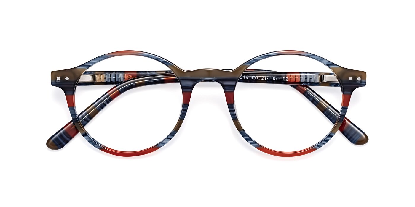 17519 - Stripe Blue Red Reading Glasses