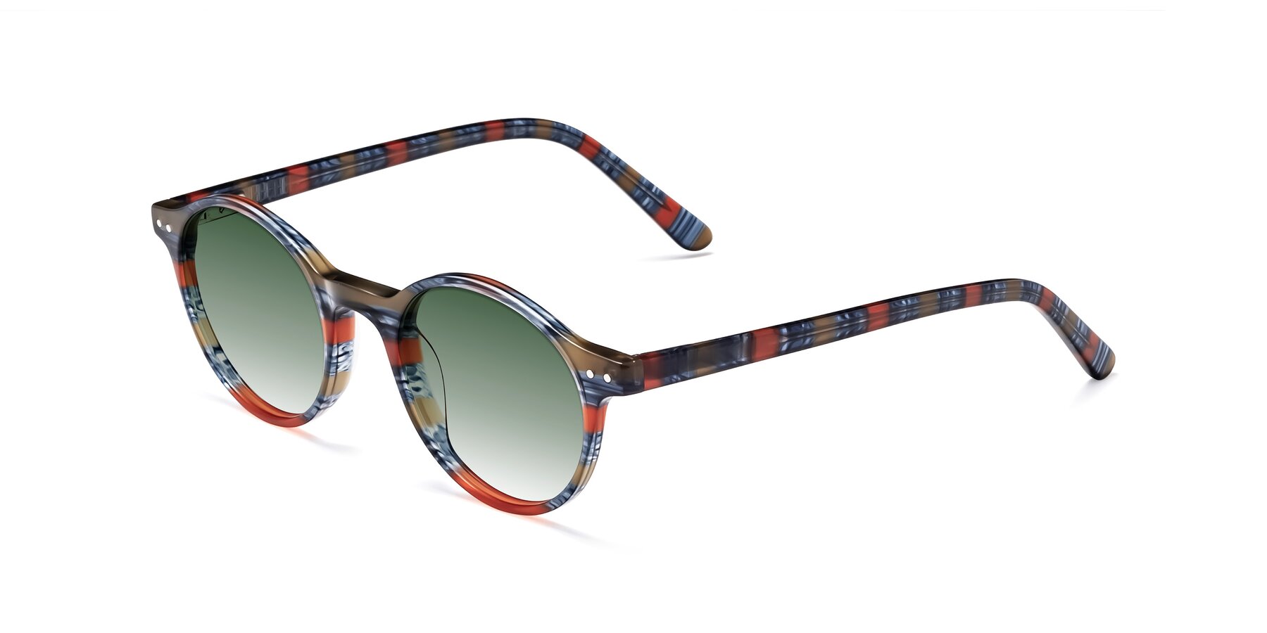 Angle of Jardi in Stripe Blue Red with Green Gradient Lenses