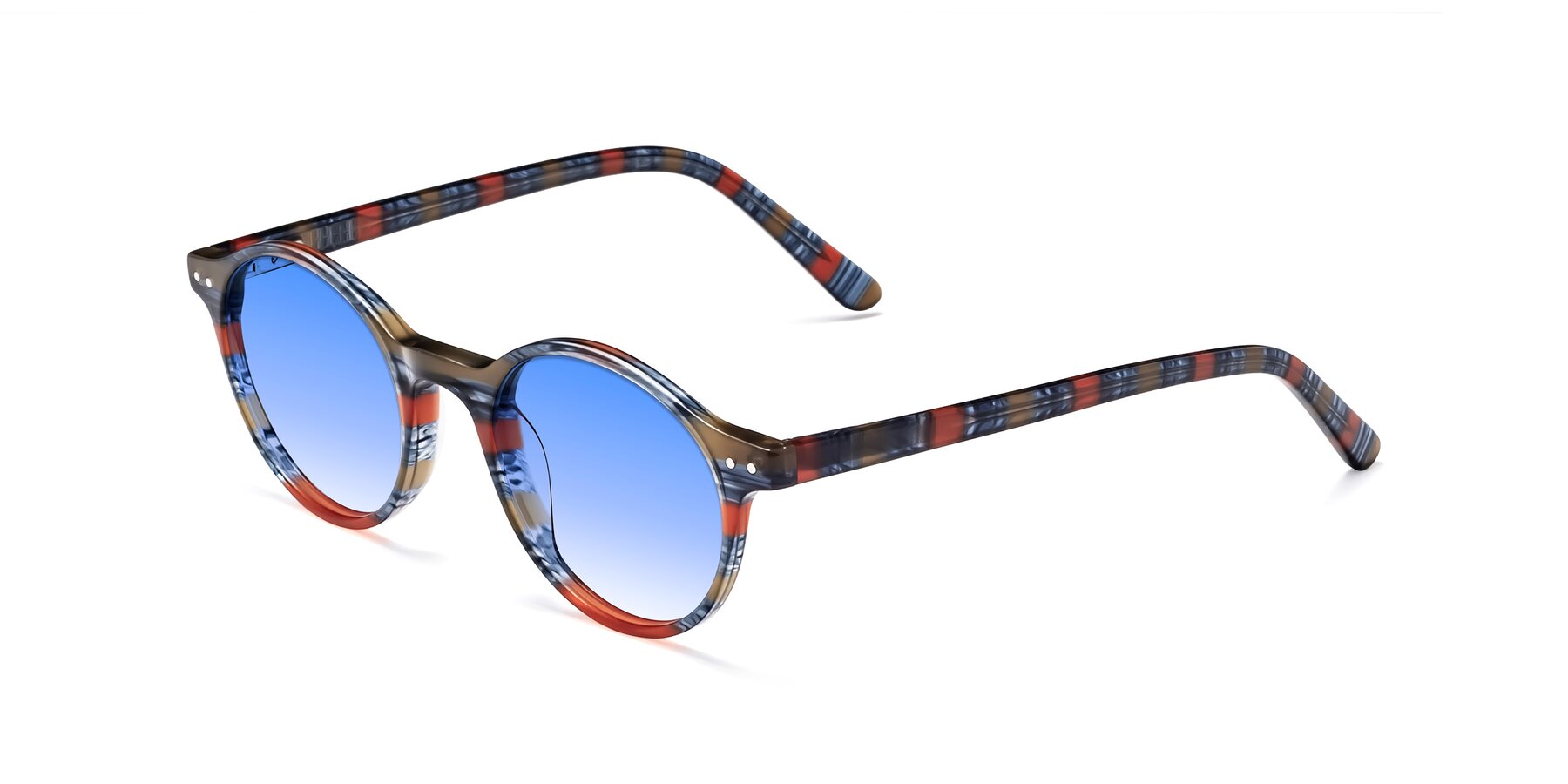 Angle of Jardi in Stripe Blue Red with Blue Gradient Lenses