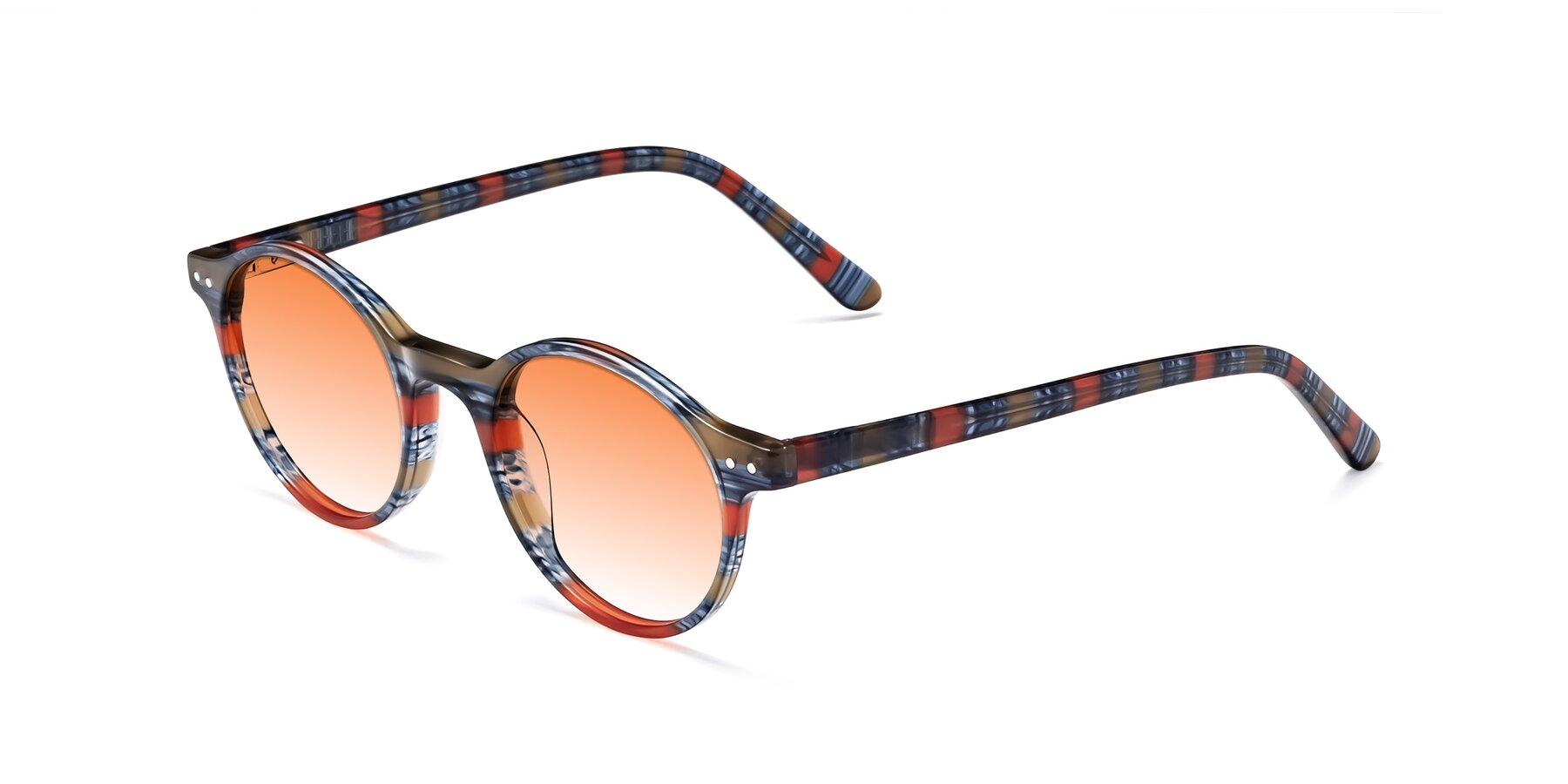 Angle of Jardi in Stripe Blue Red with Orange Gradient Lenses