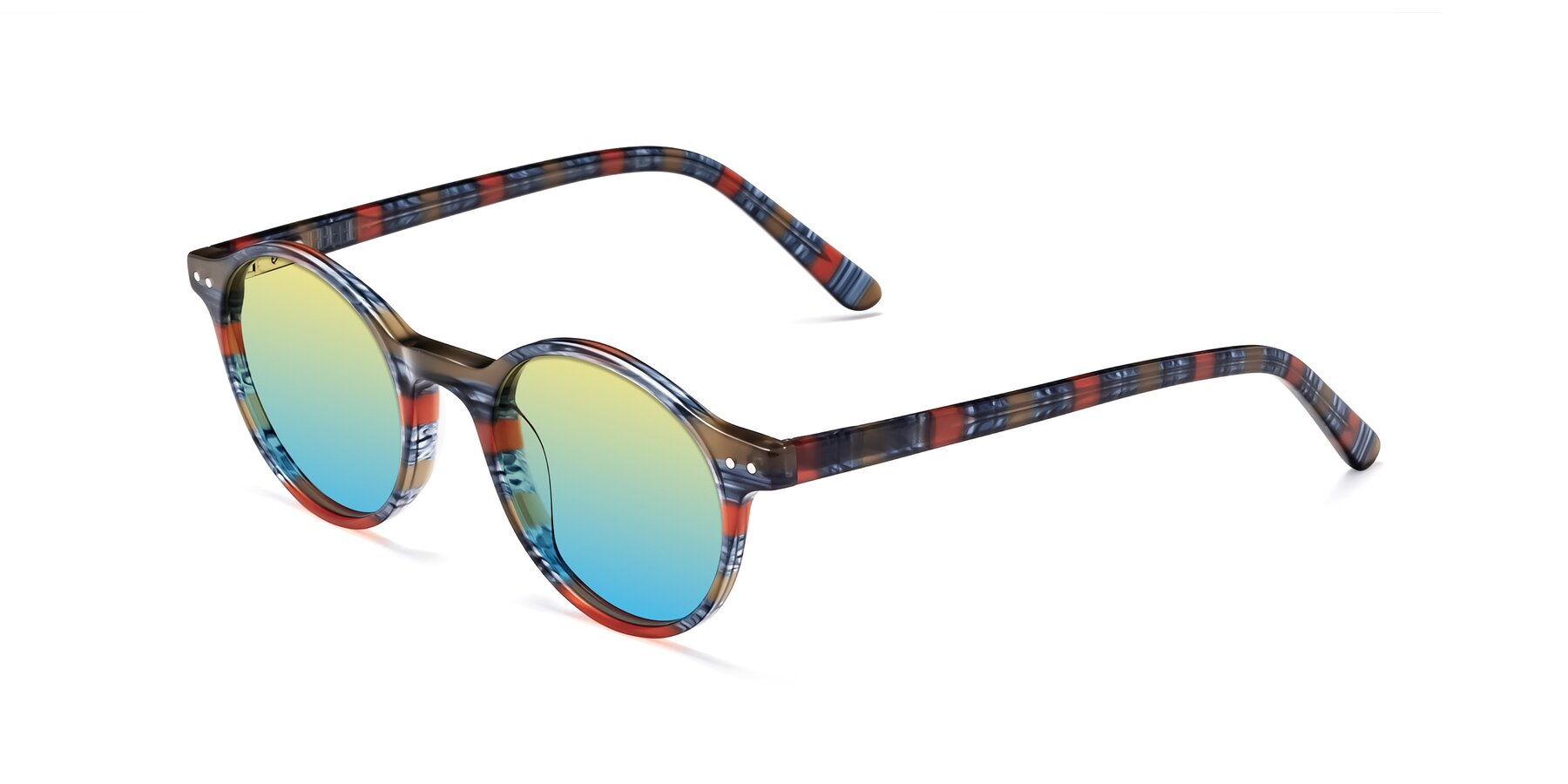 Angle of 17519 in Stripe Blue Red with Yellow / Blue Gradient Lenses