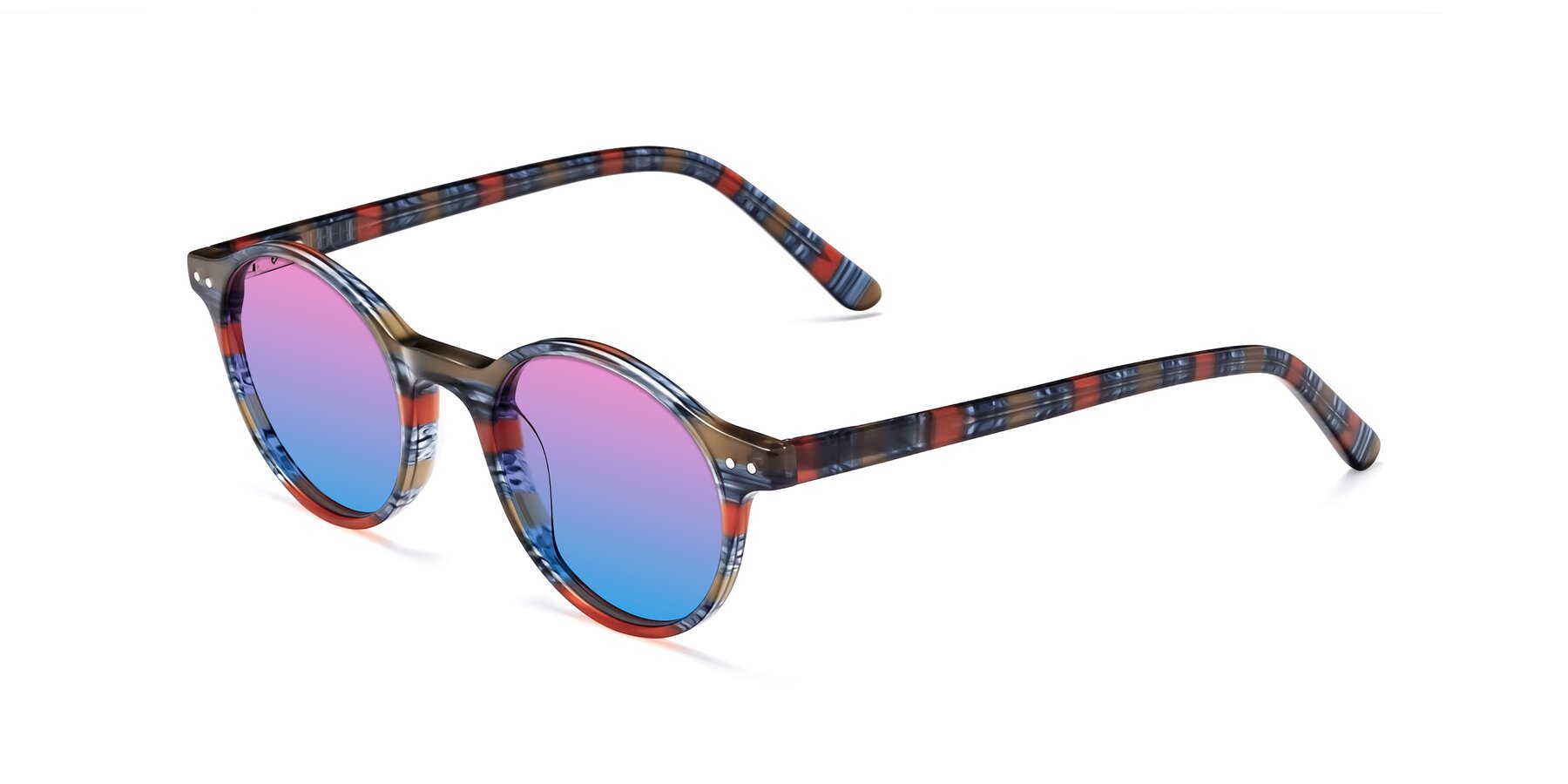 Angle of 17519 in Stripe Blue Red with Pink / Blue Gradient Lenses