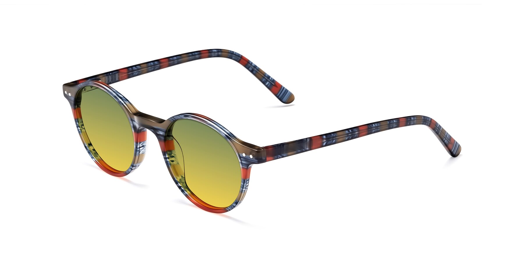 Angle of 17519 in Stripe Blue Red with Green / Yellow Gradient Lenses
