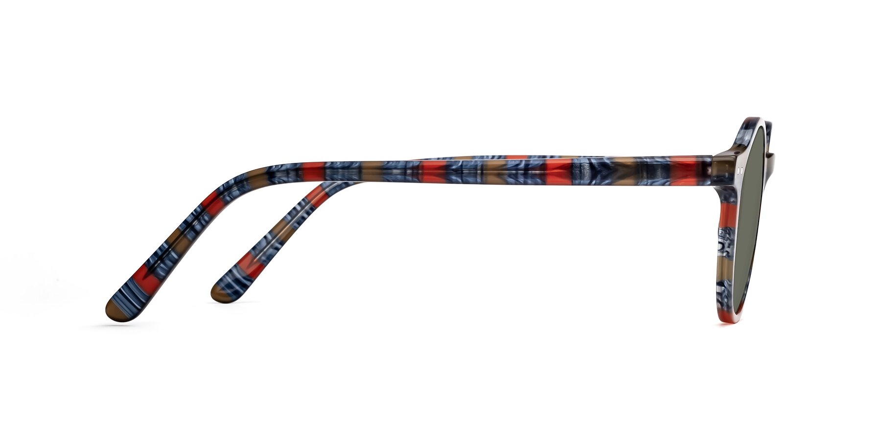 Side of Jardi in Stripe Blue Red with Gray Polarized Lenses