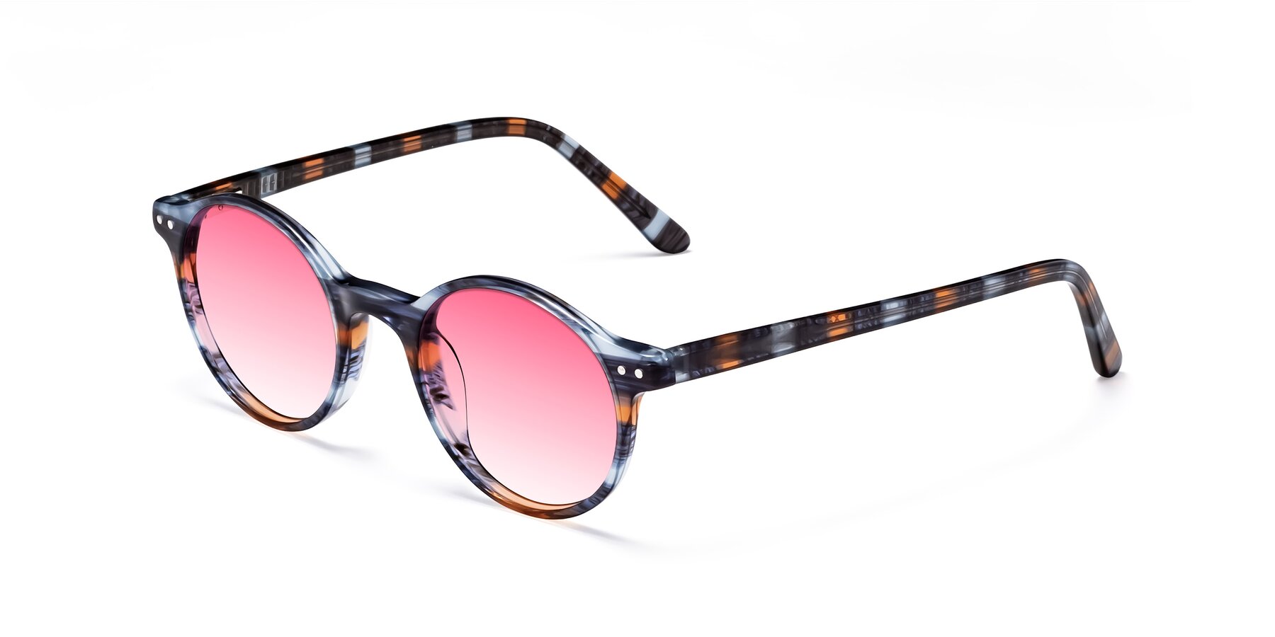 Angle of 17519 in Stripe Blue Brown with Pink Gradient Lenses