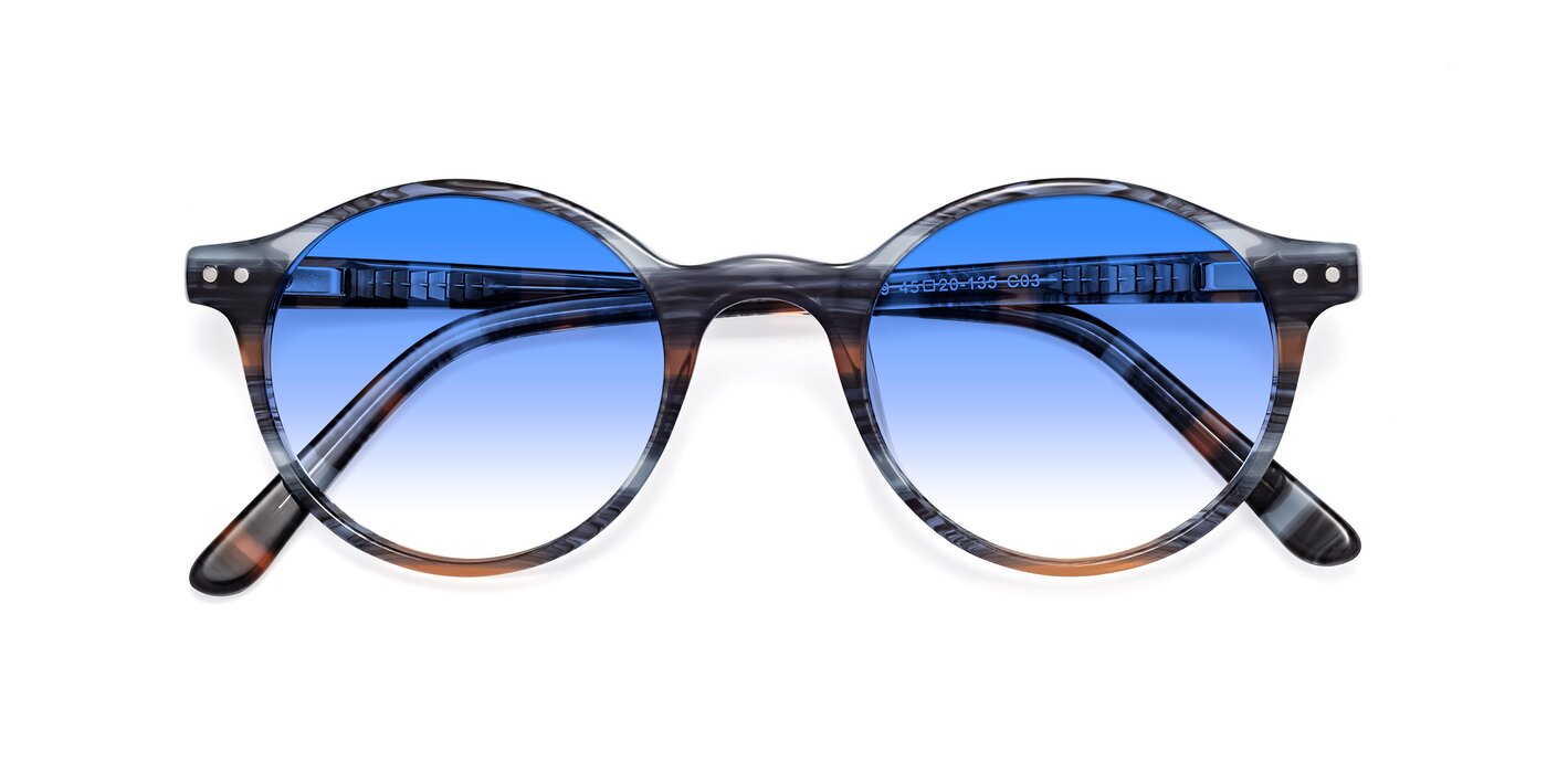 17519 - Stripe Blue Brown Gradient Sunglasses