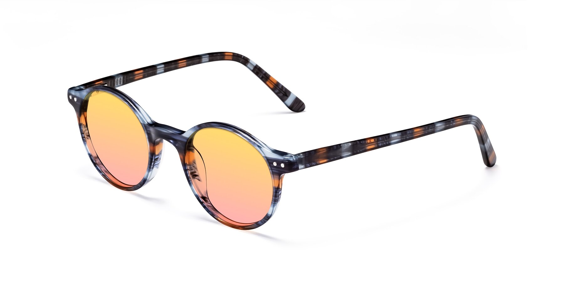 Angle of 17519 in Stripe Blue Brown with Yellow / Pink Gradient Lenses