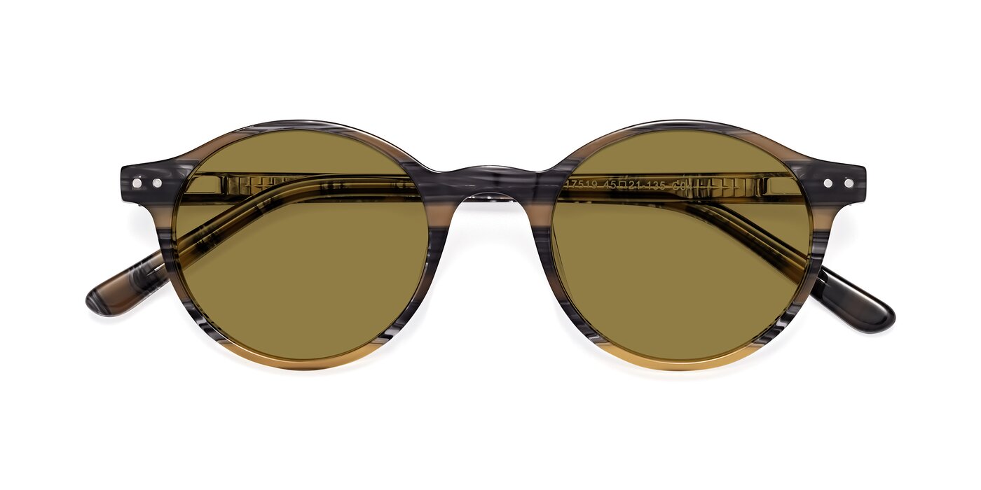 17519 - Stripe Yellow Grey Polarized Sunglasses