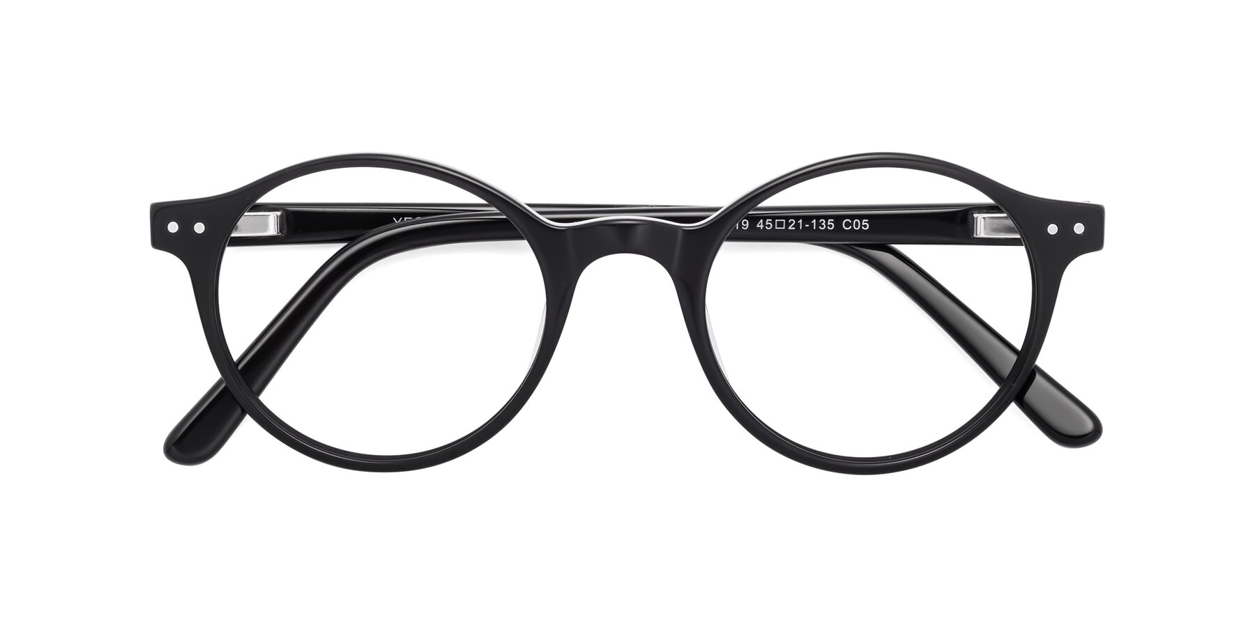 Folded Front of 17519 in Black with Clear Eyeglass Lenses