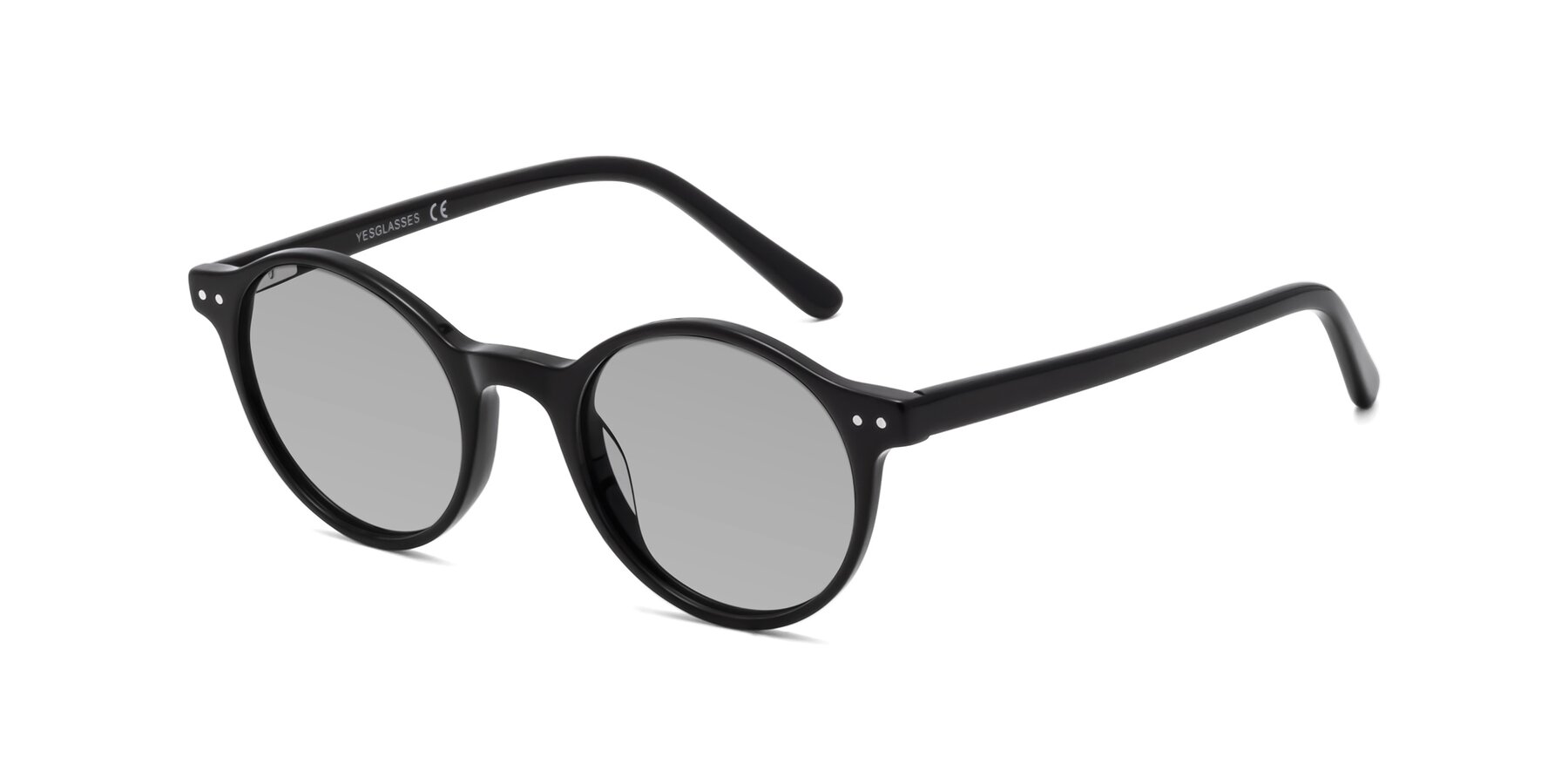 Angle of Jardi in Black with Light Gray Tinted Lenses