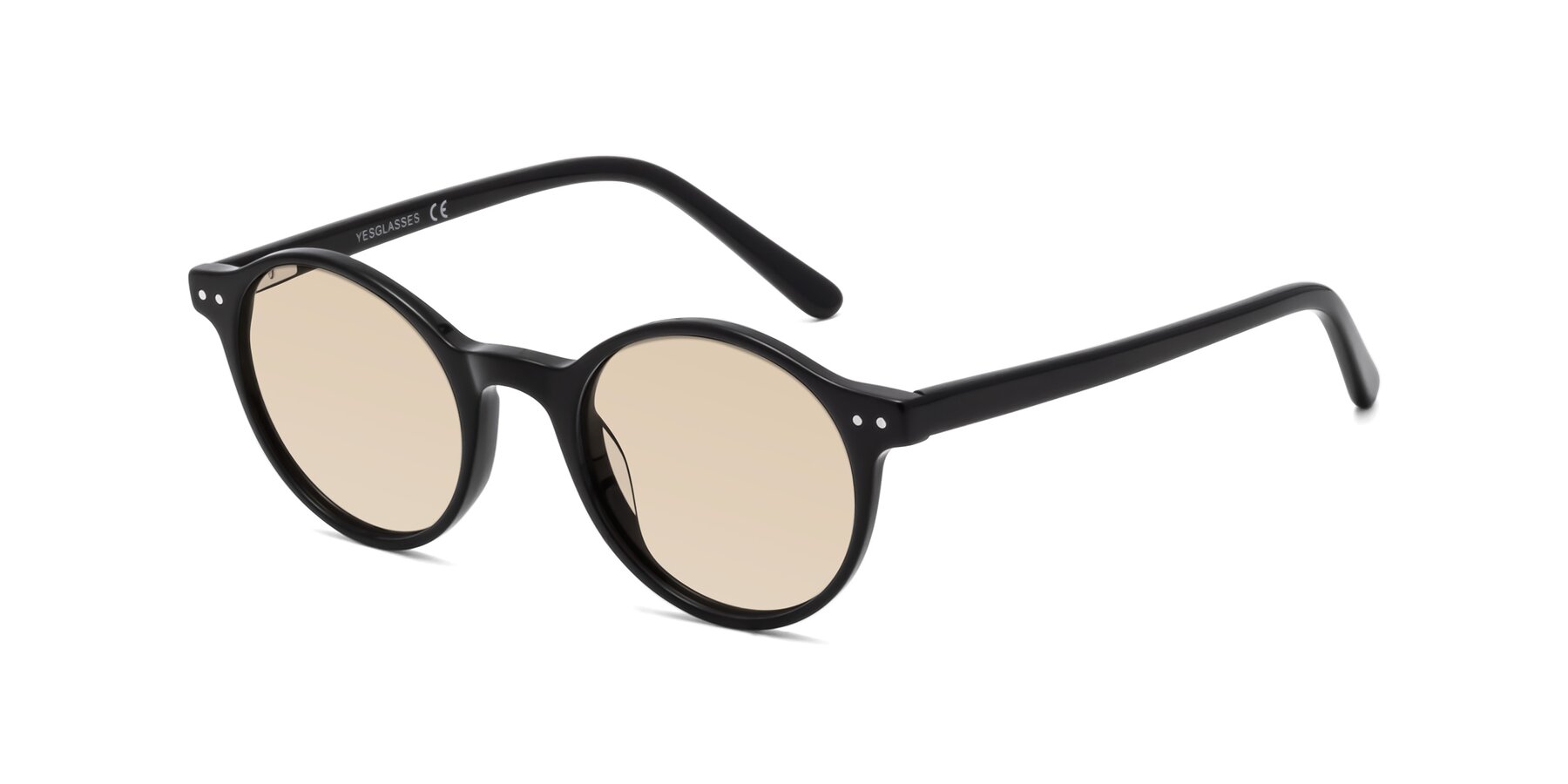 Angle of Jardi in Black with Light Brown Tinted Lenses