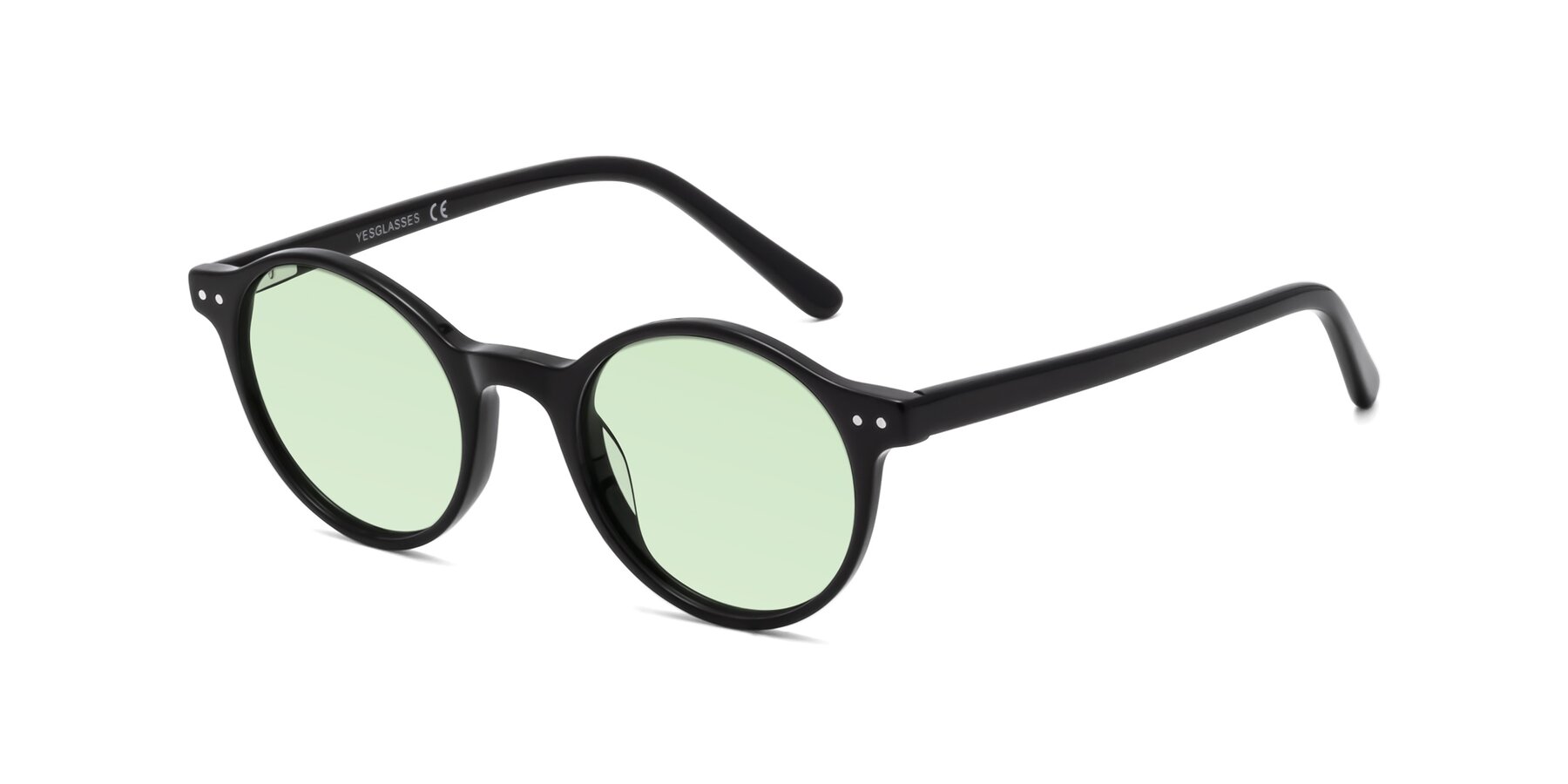 Angle of Jardi in Black with Light Green Tinted Lenses