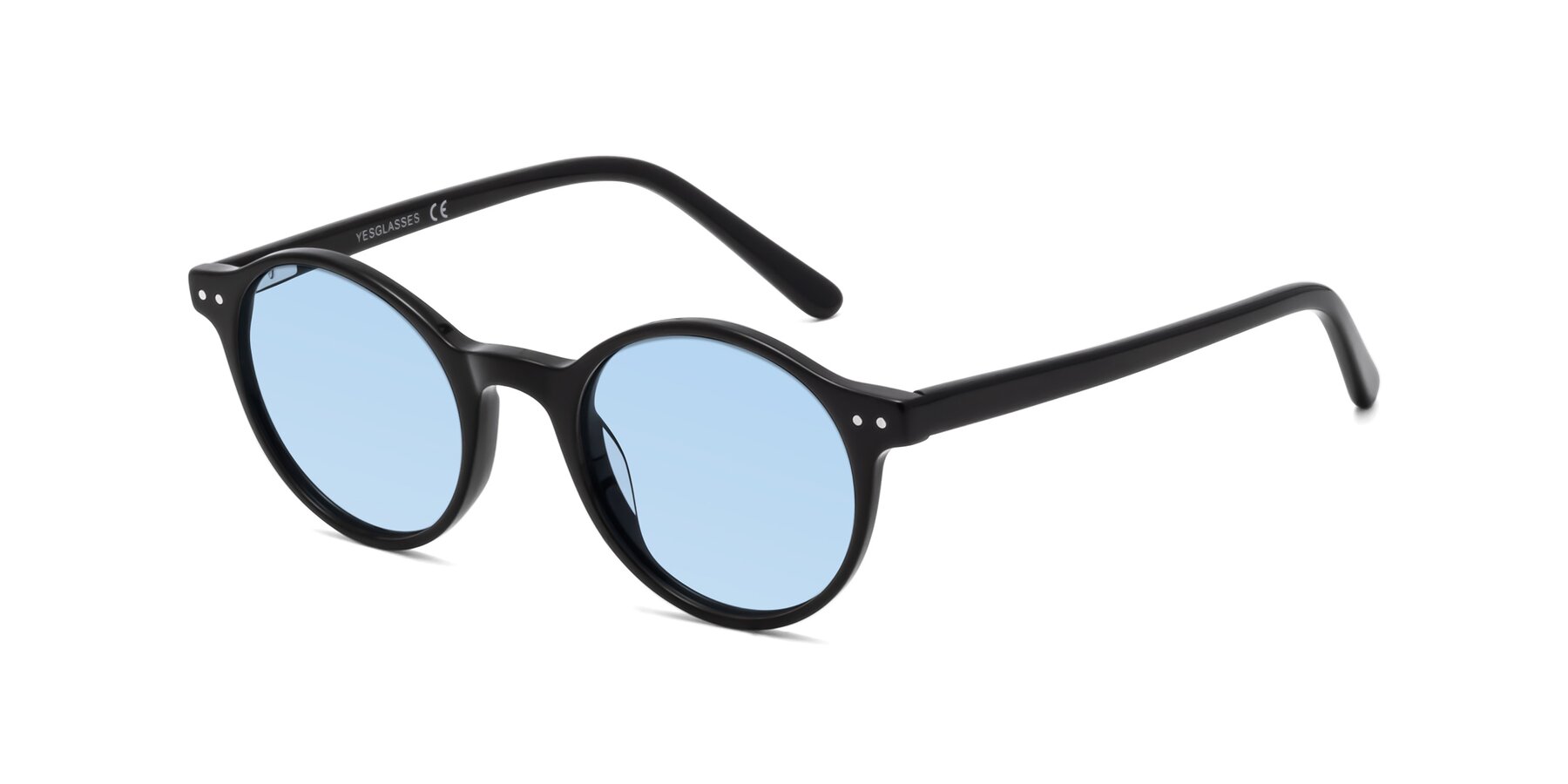 Angle of Jardi in Black with Light Blue Tinted Lenses
