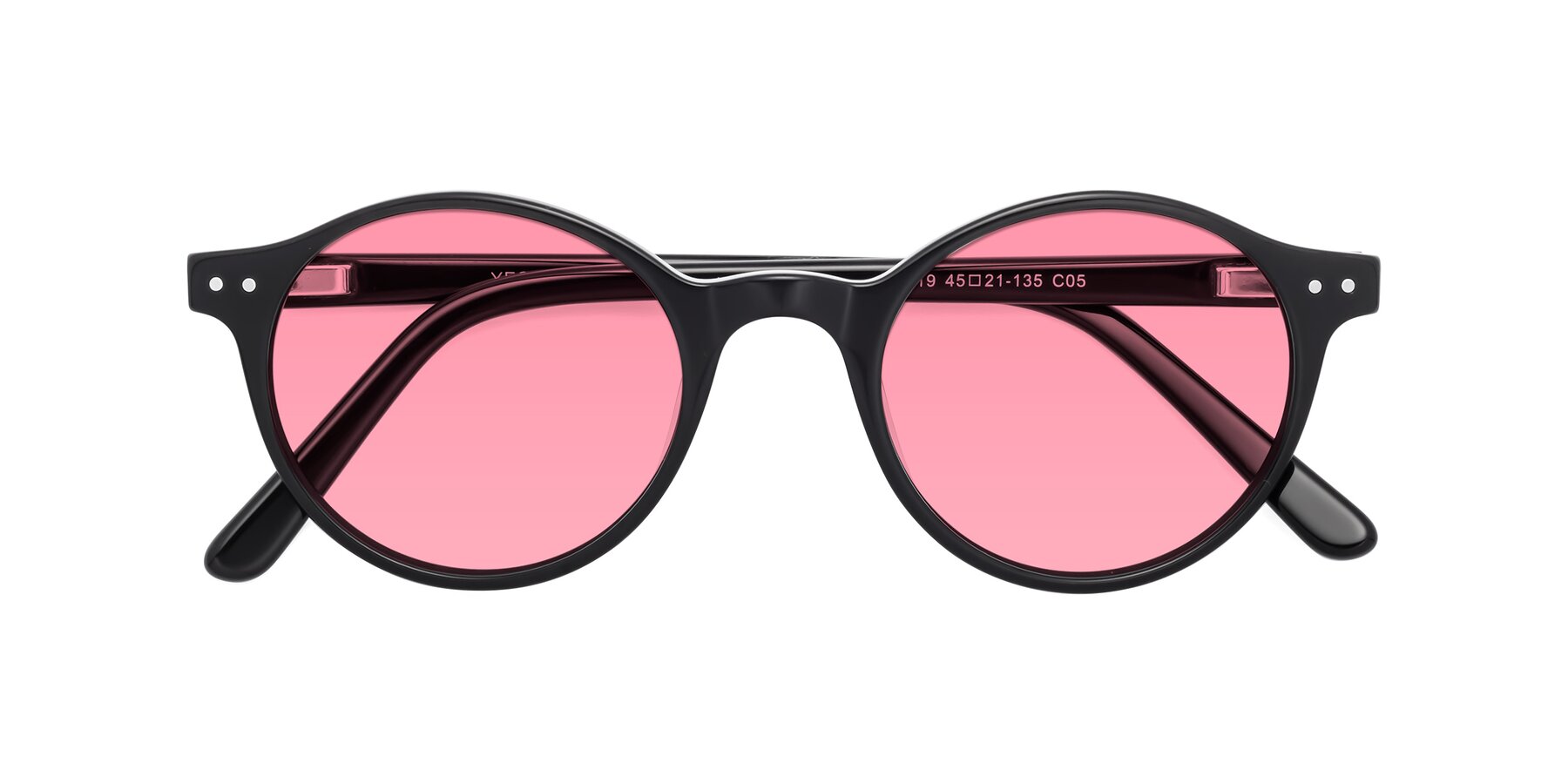 Folded Front of Jardi in Black with Pink Tinted Lenses