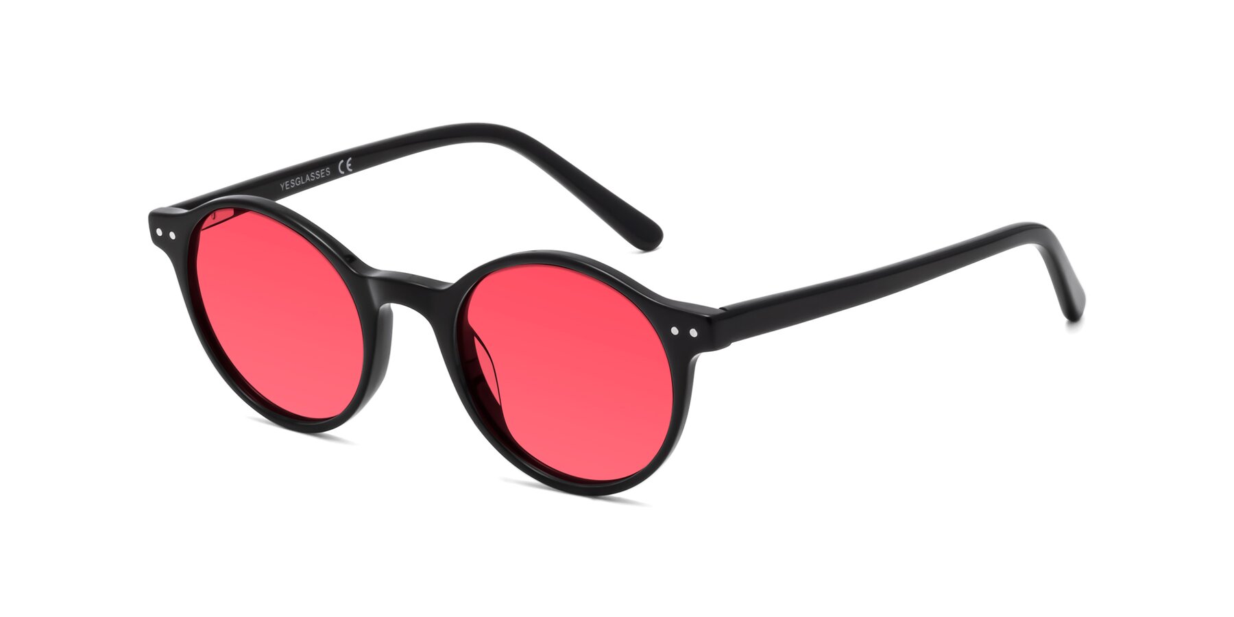 Angle of Jardi in Black with Red Tinted Lenses