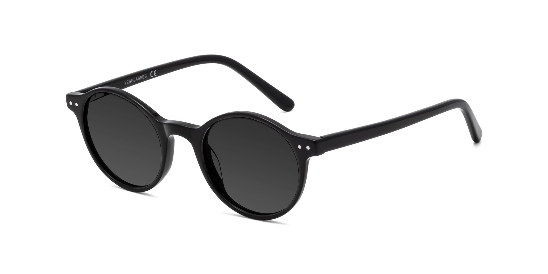 Angle of Jardi in Black with Gray Tinted Lenses