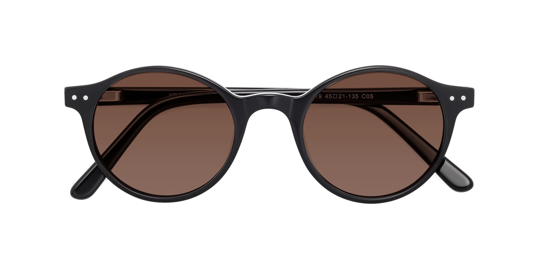 Folded Front of Jardi in Black with Brown Tinted Lenses