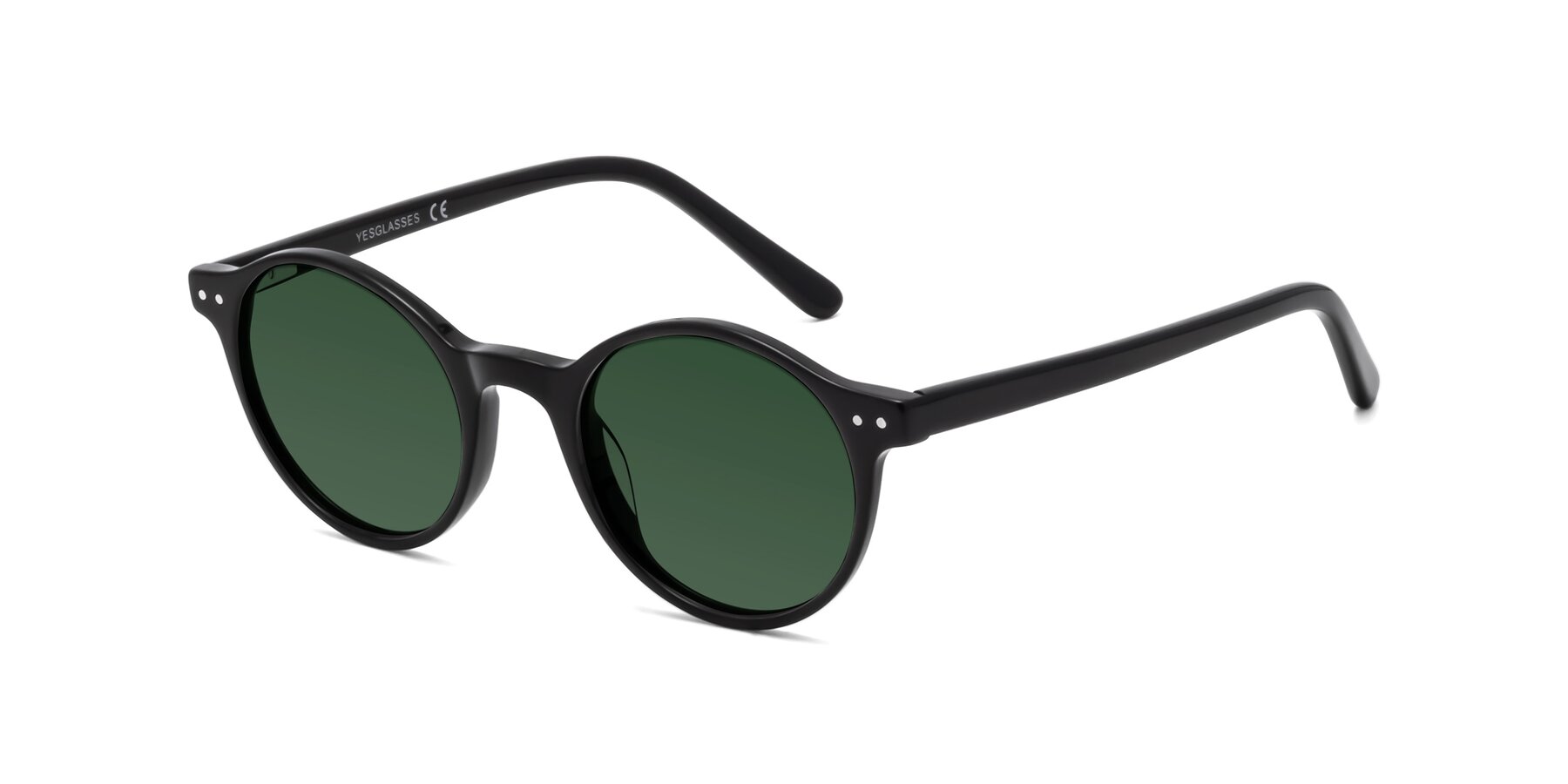 Angle of Jardi in Black with Green Tinted Lenses